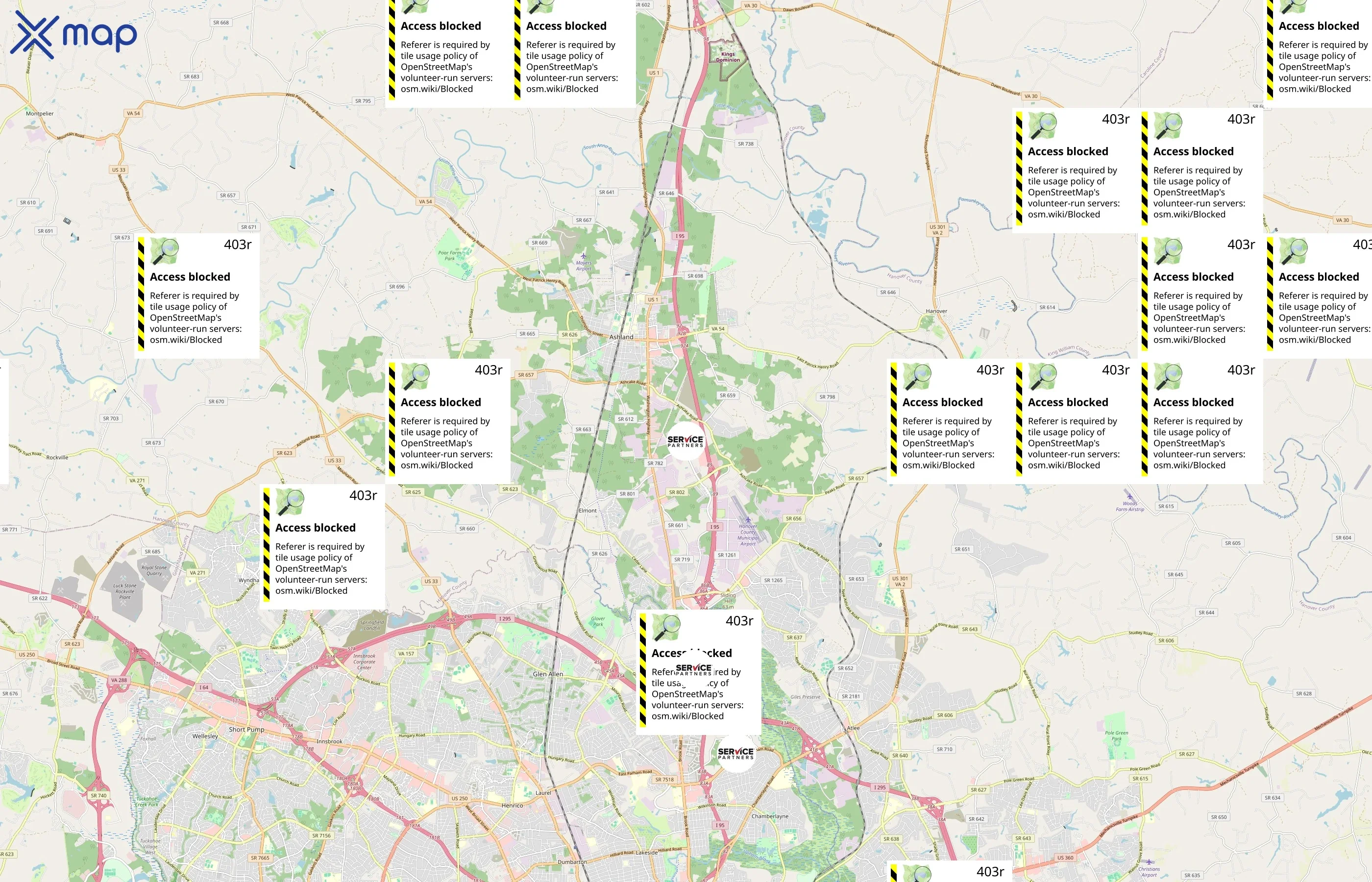 Service Partners area coverage