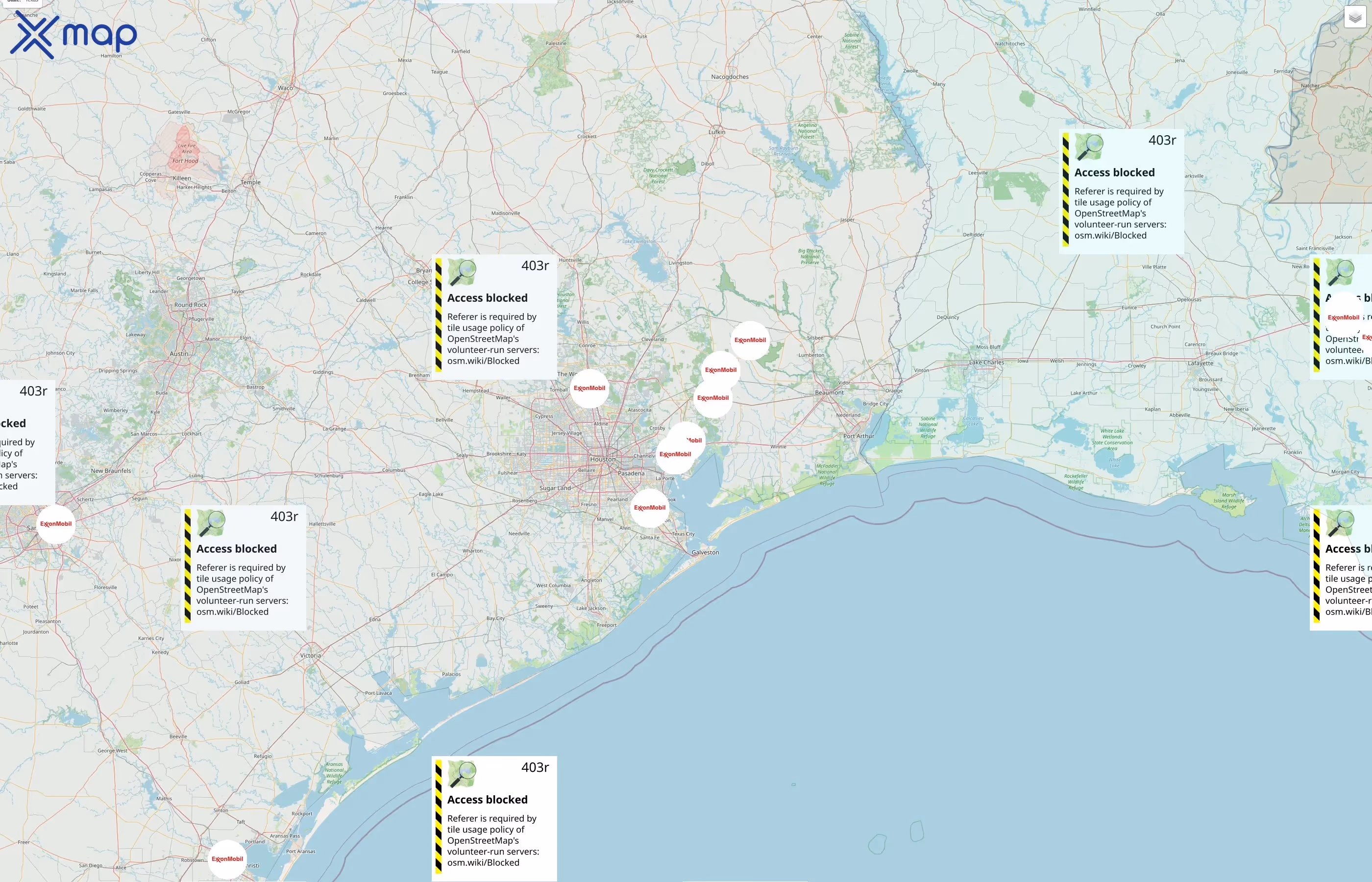ExxonMobil Pipeline Company street hotspots