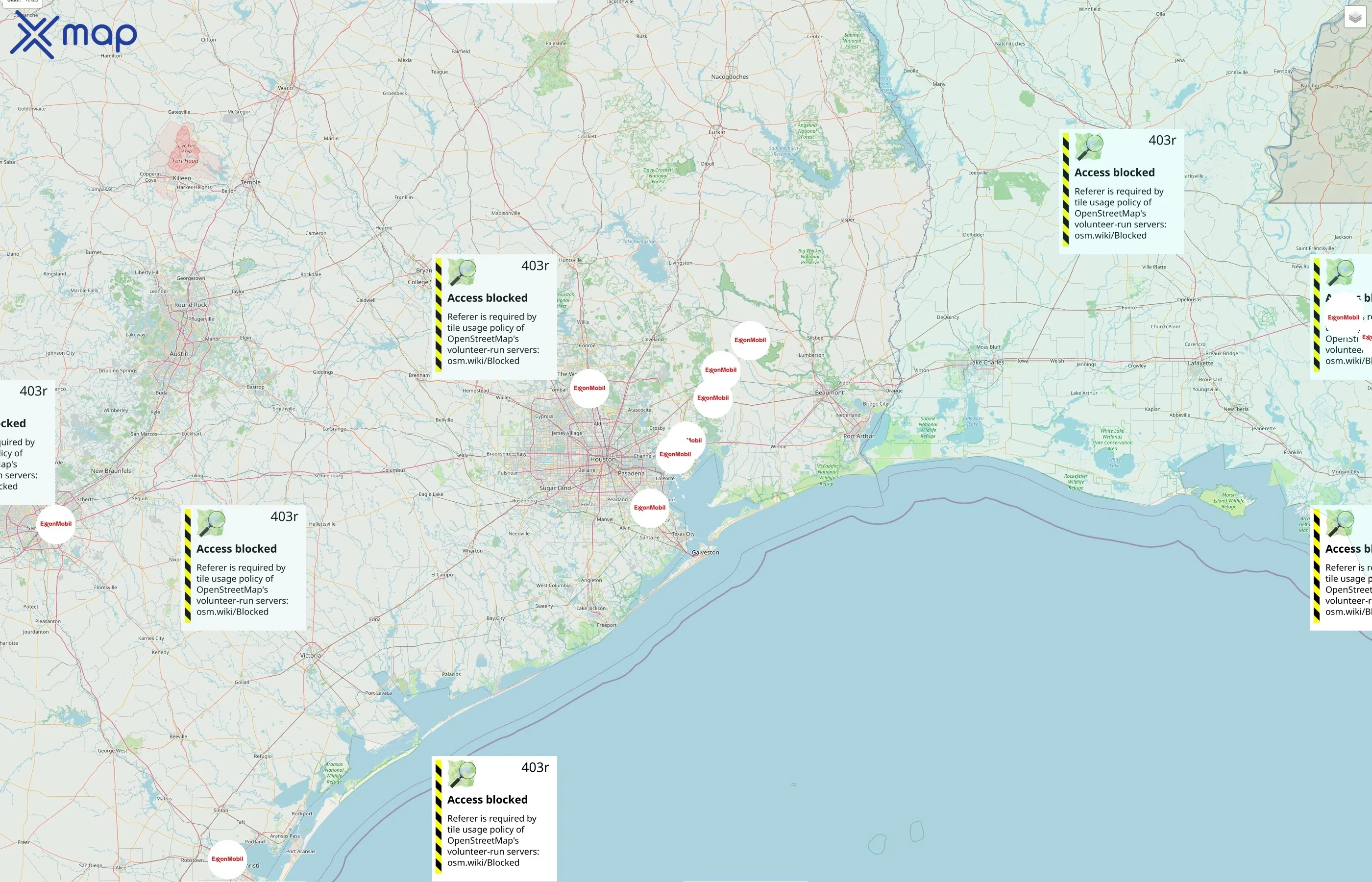 ExxonMobil Pipeline Company street hotspots