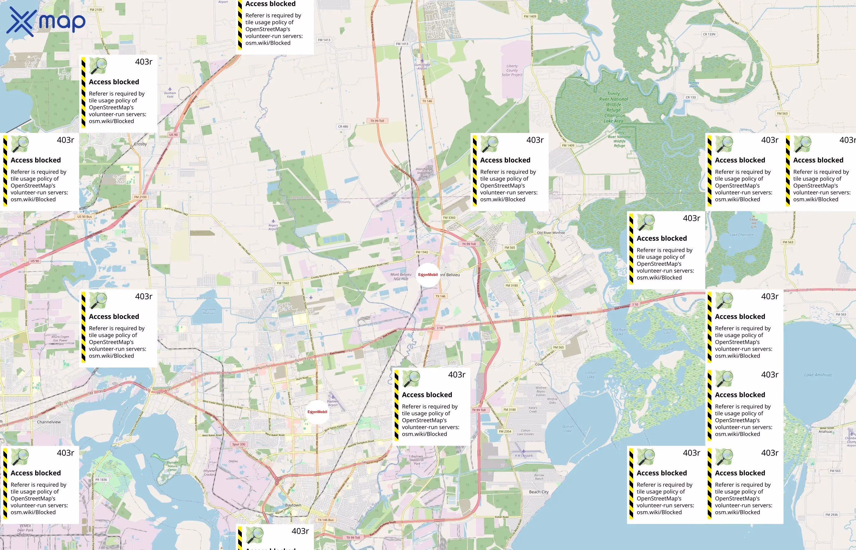 ExxonMobil Pipeline Company area coverage