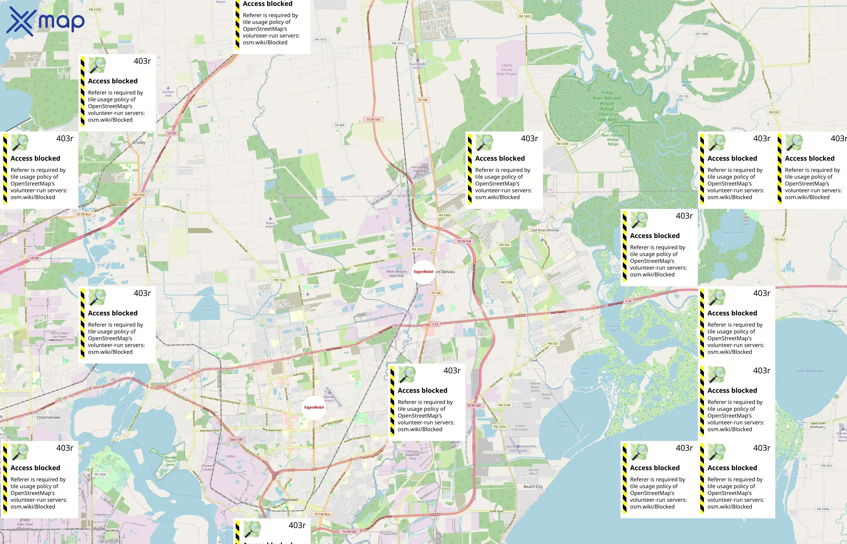 ExxonMobil Pipeline Company area coverage