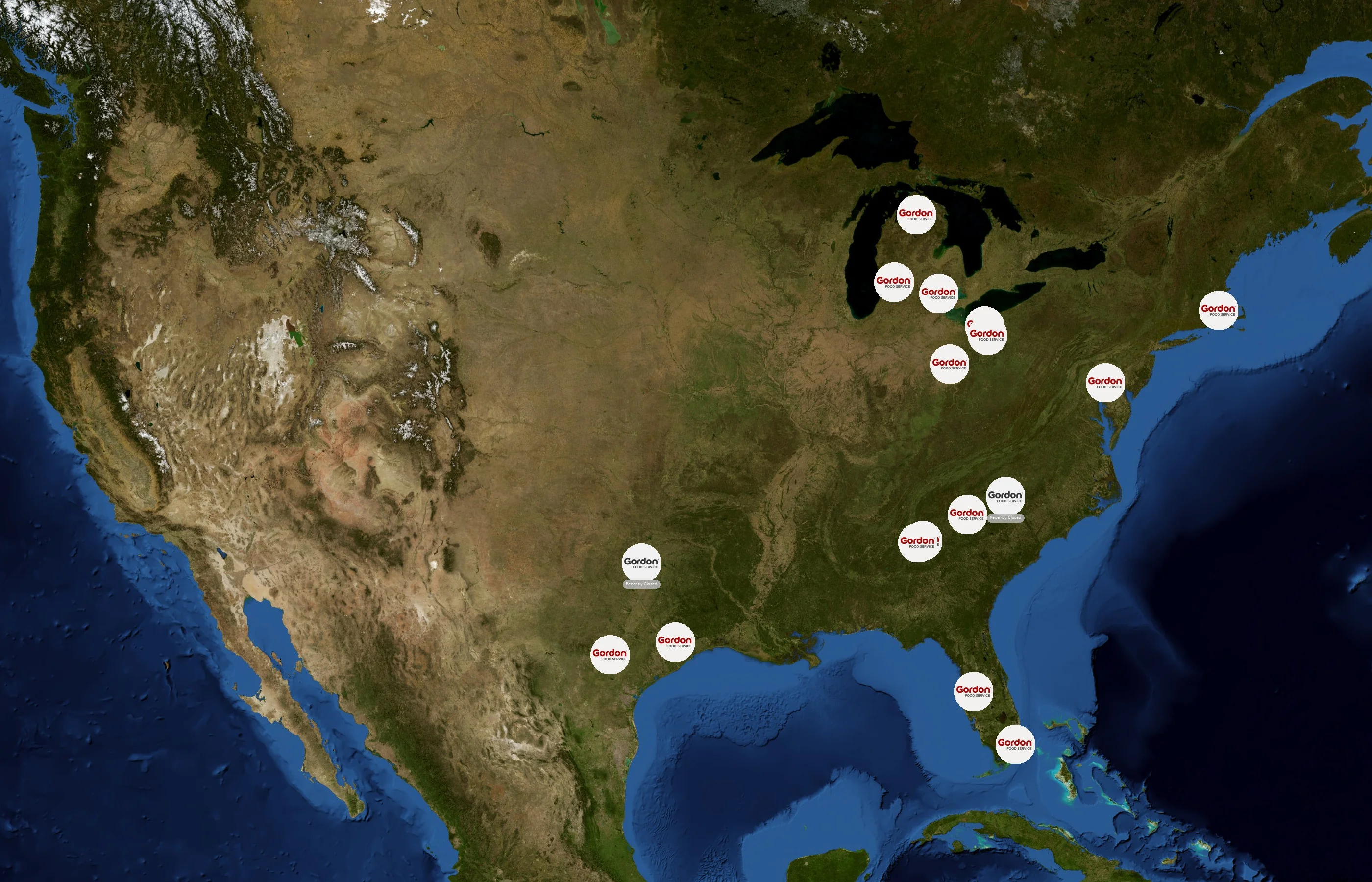Gordon Food Service state distribution