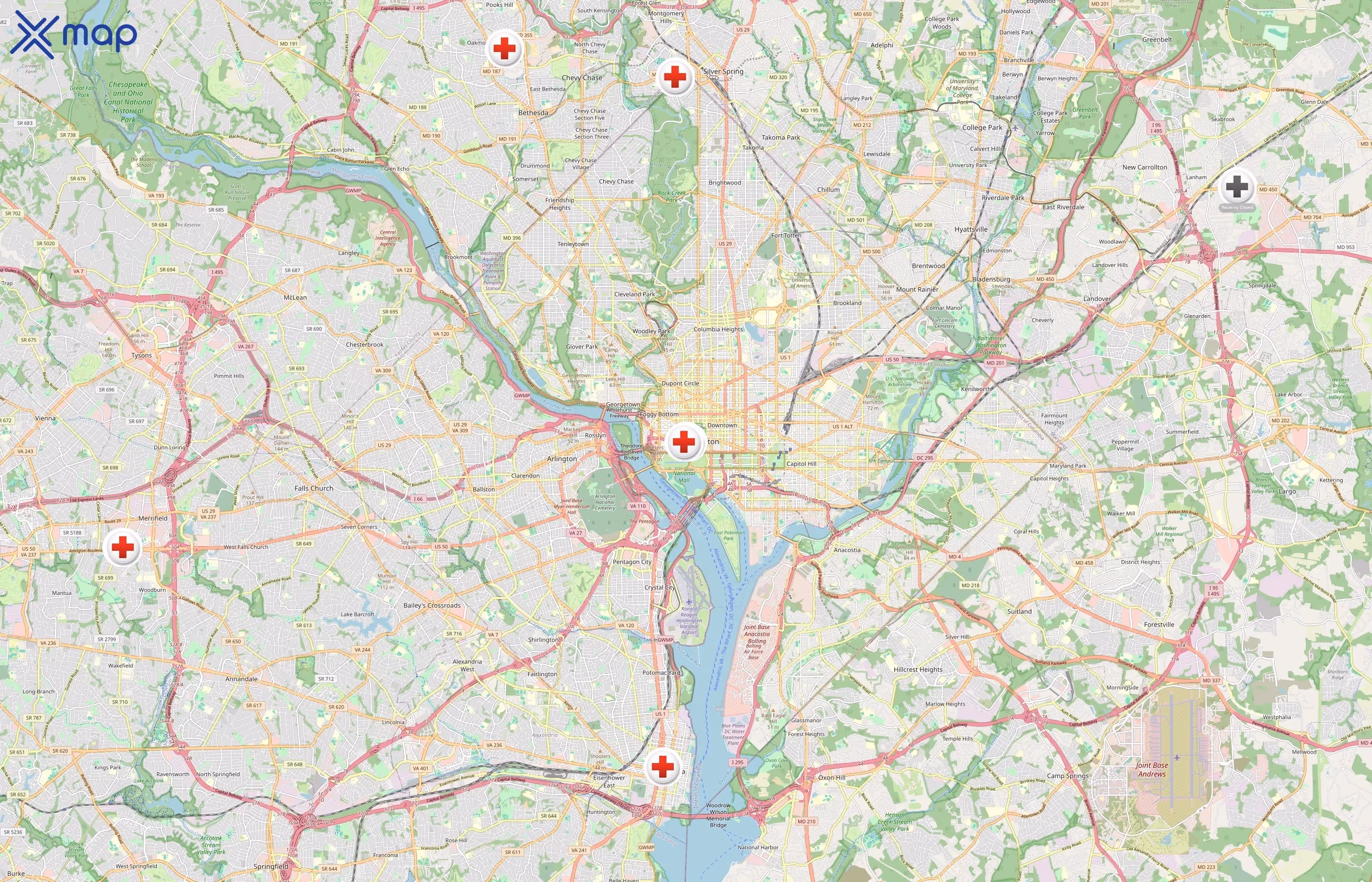 American Red Cross area coverage