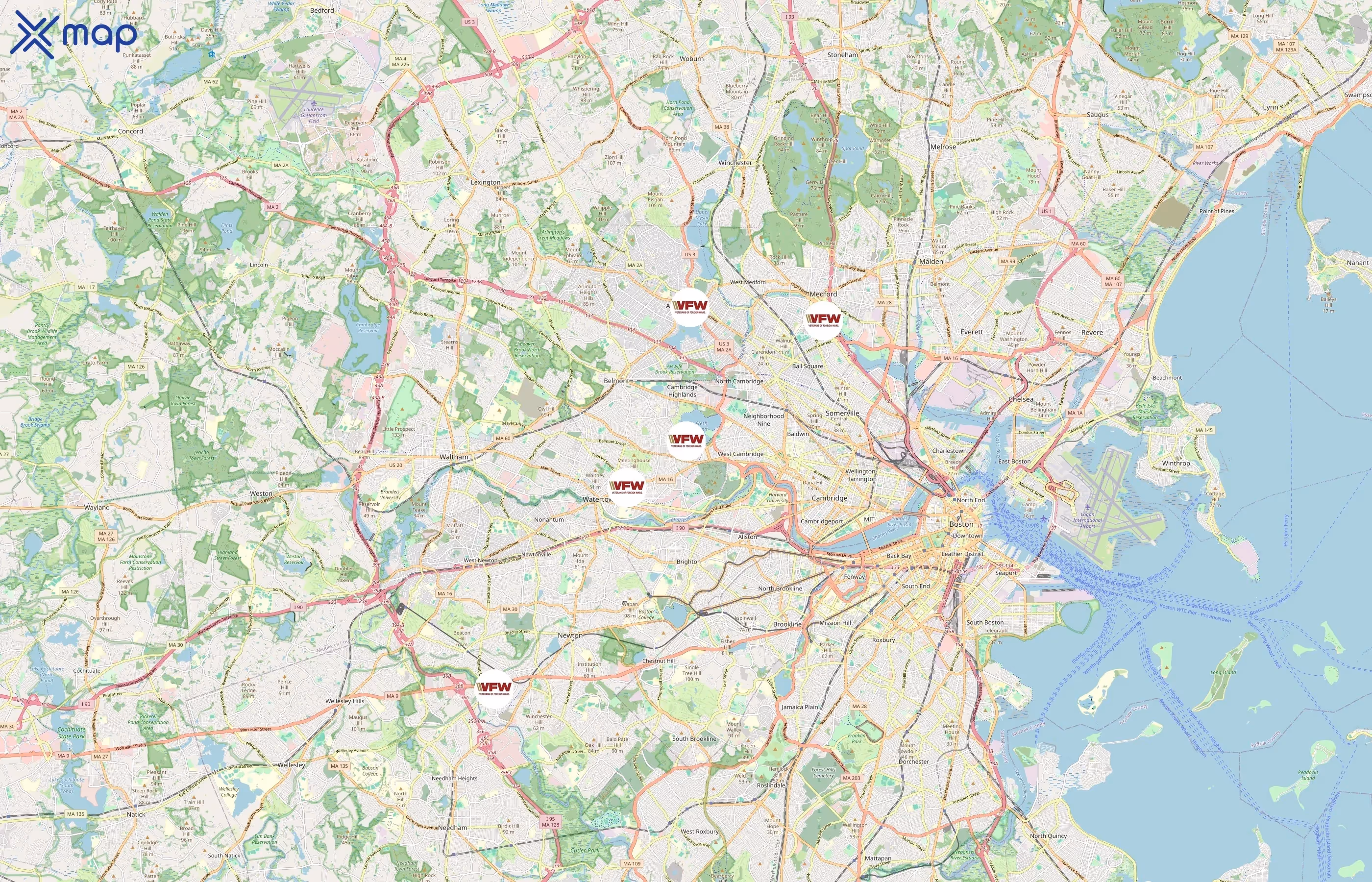 Veterans of Foreign Wars area coverage