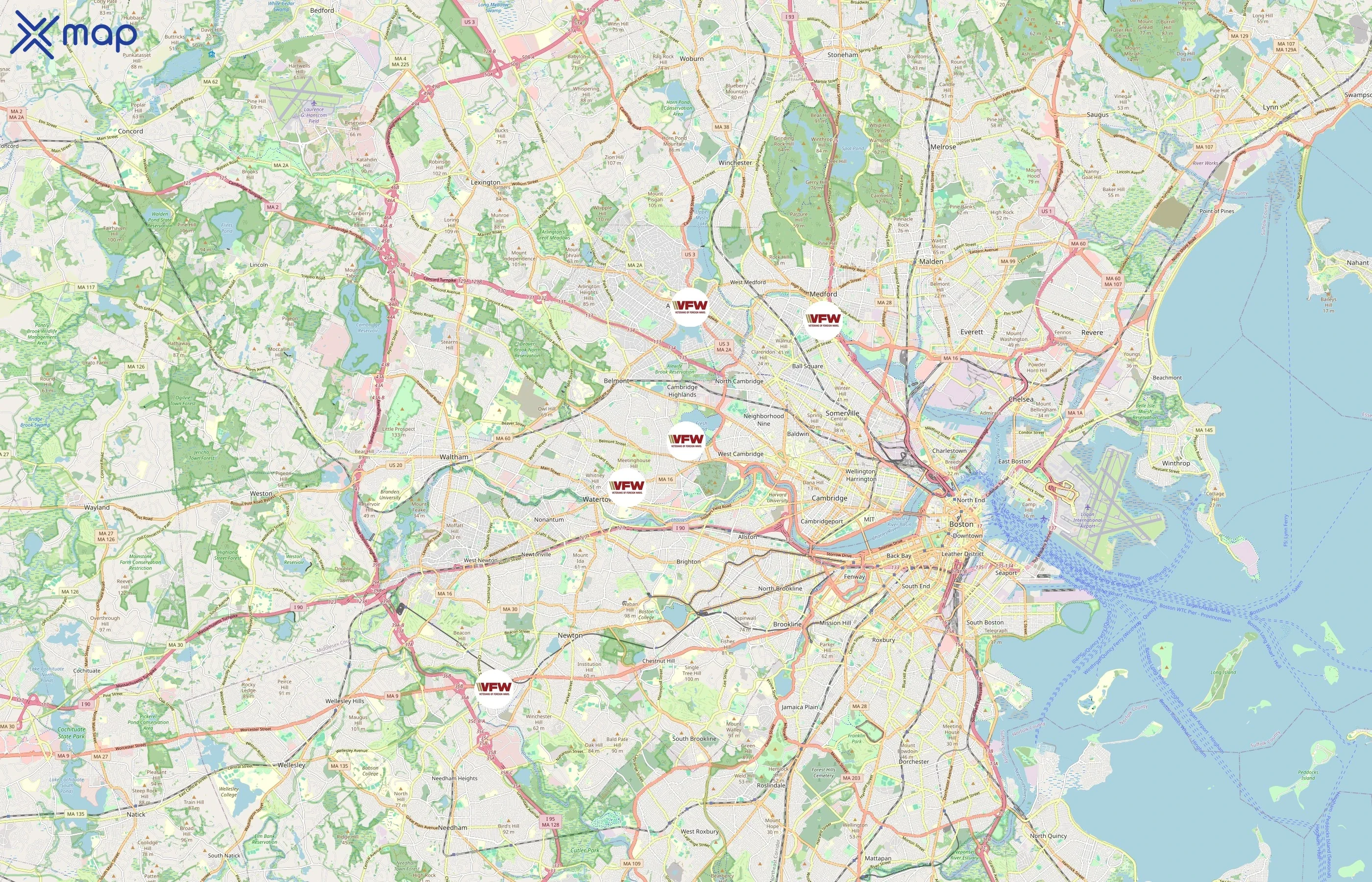 Veterans of Foreign Wars area coverage