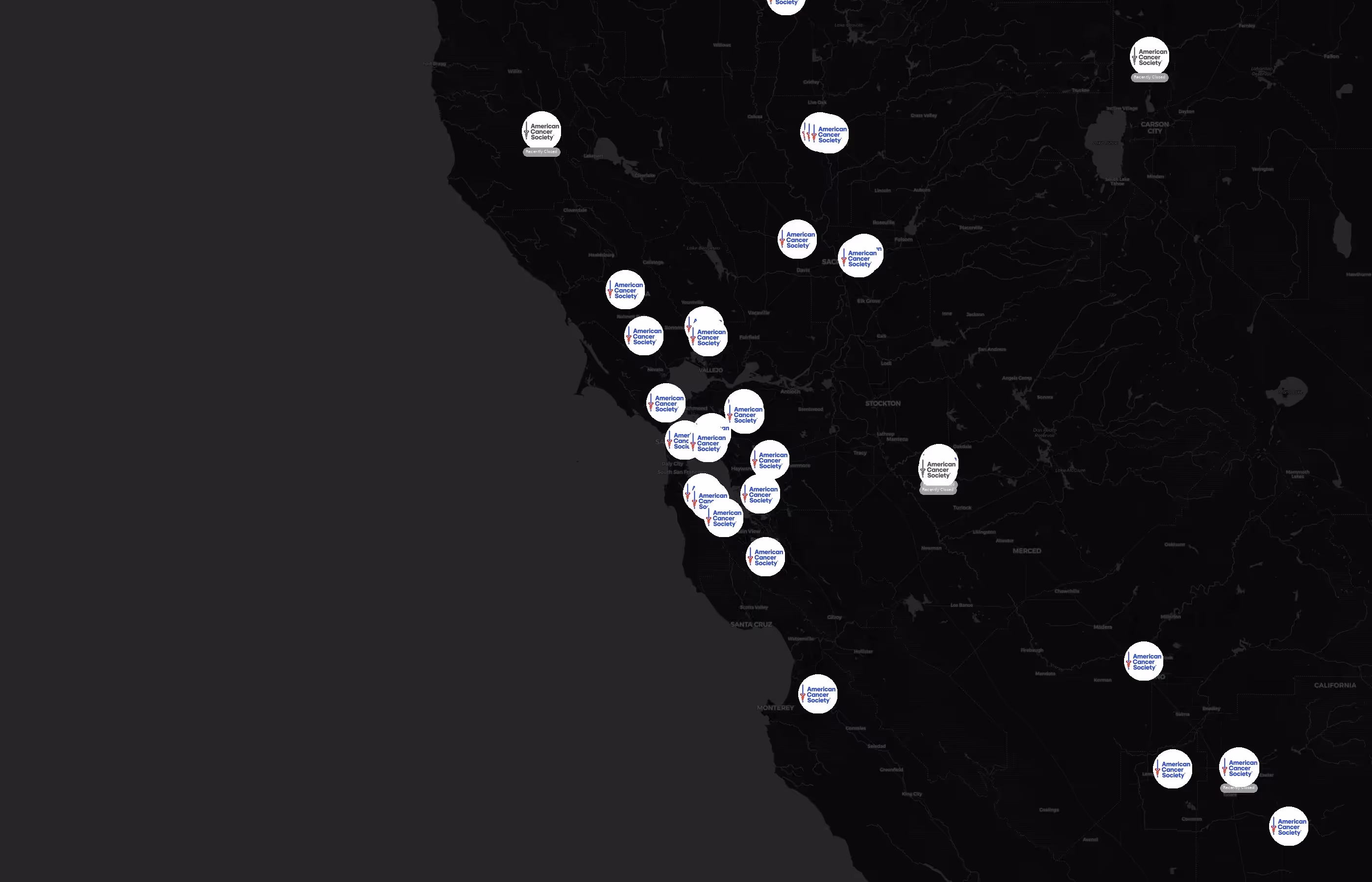 American Cancer Society city distribution