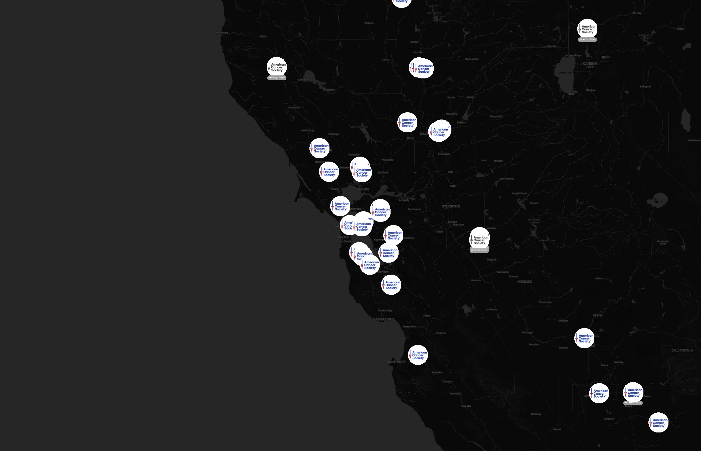 American Cancer Society city distribution