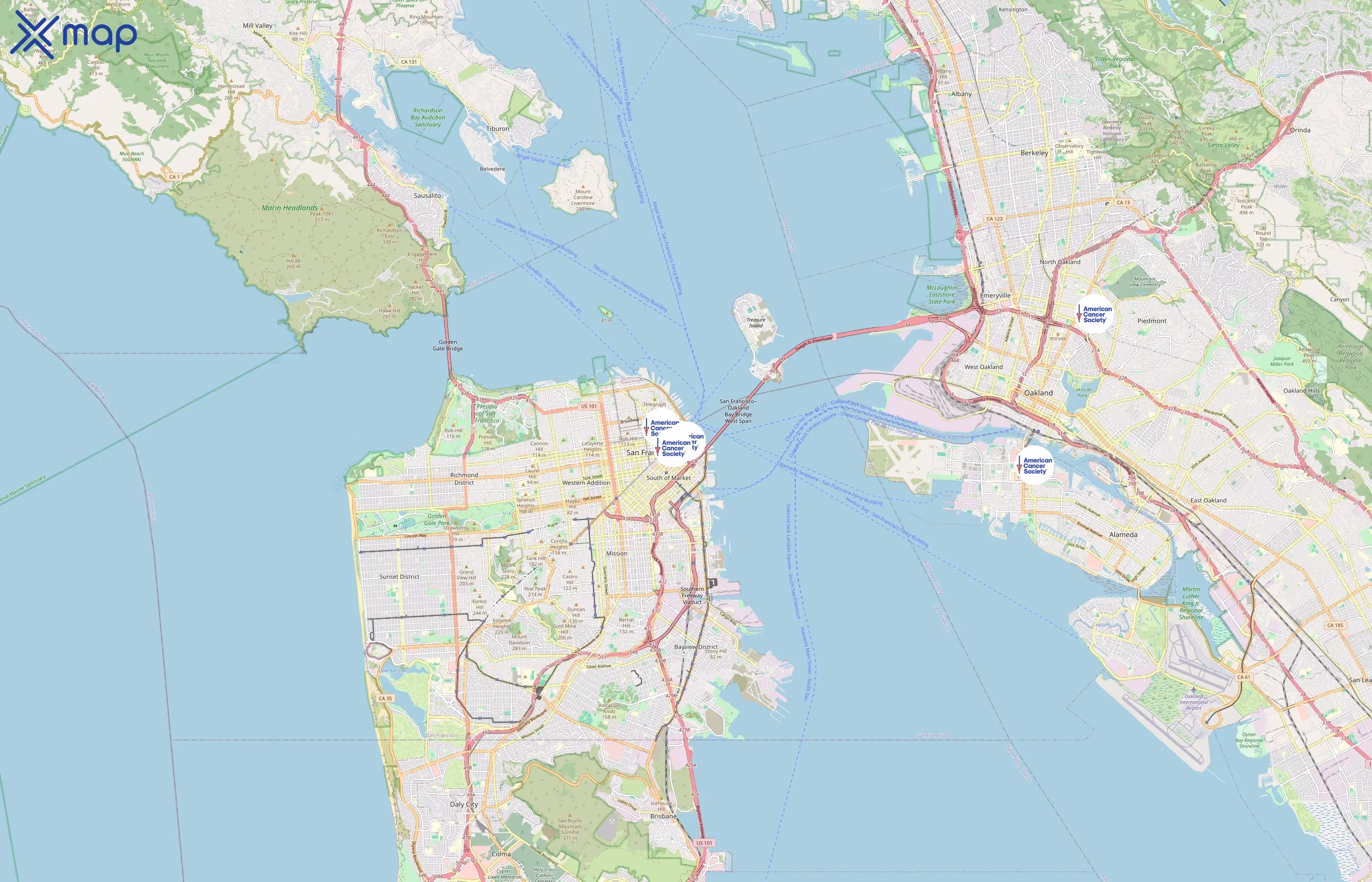 American Cancer Society area coverage