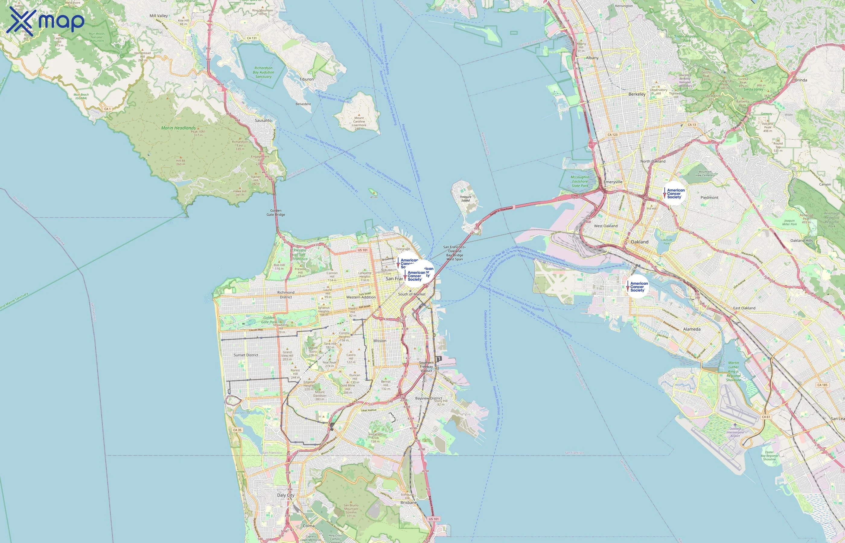American Cancer Society area coverage