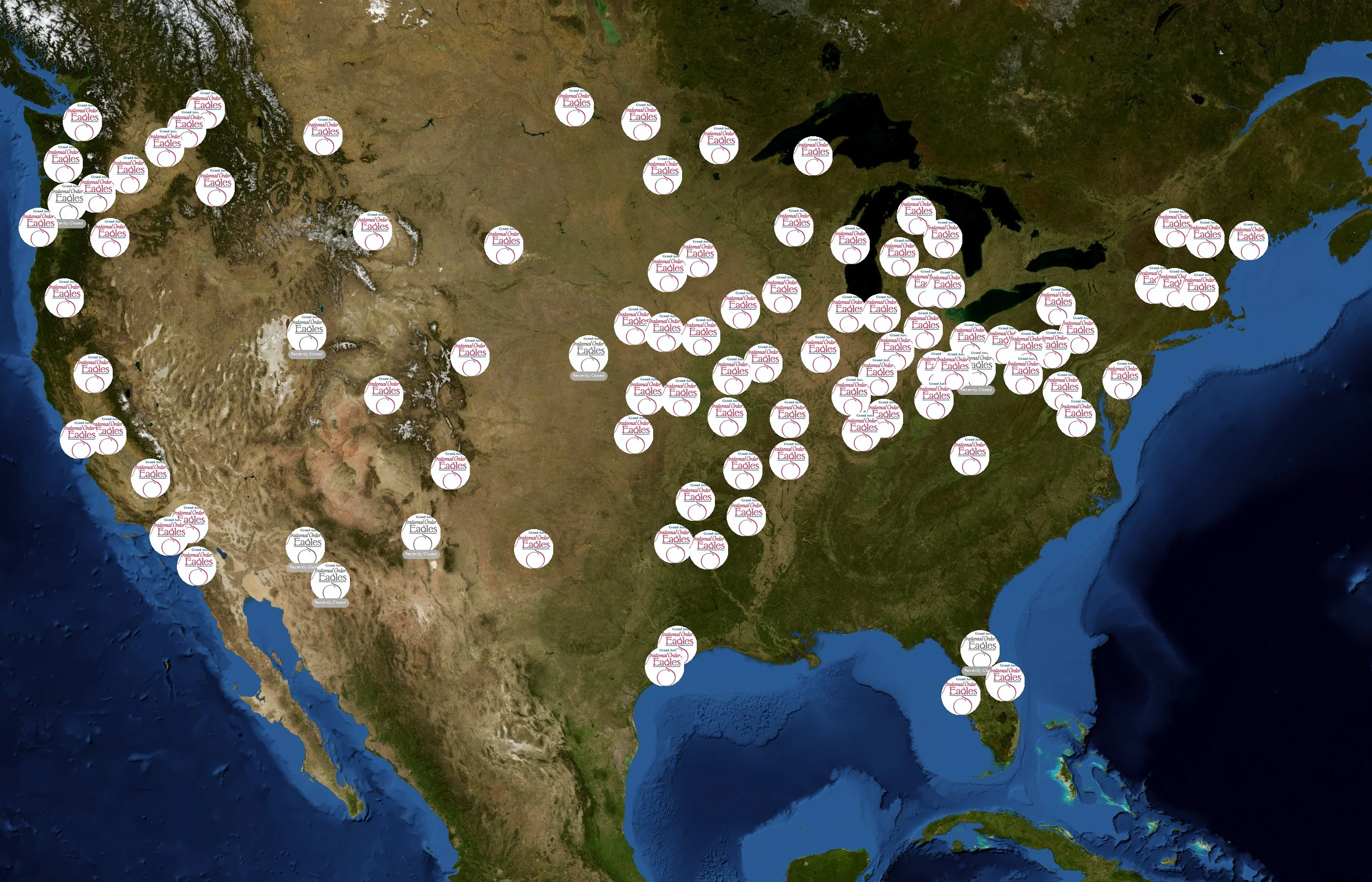 Fraternal Order of Eagles state distribution