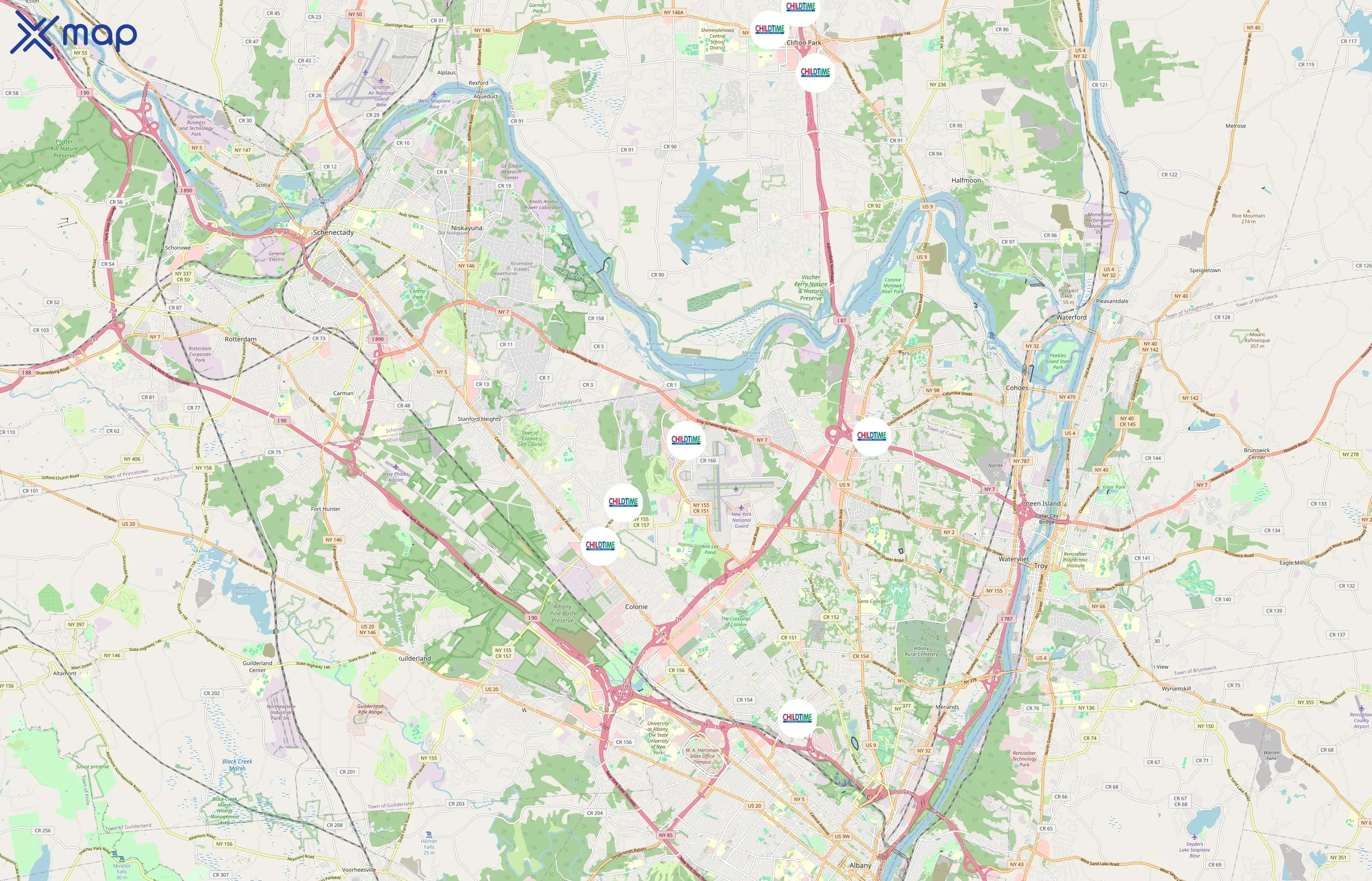 Childtime area coverage