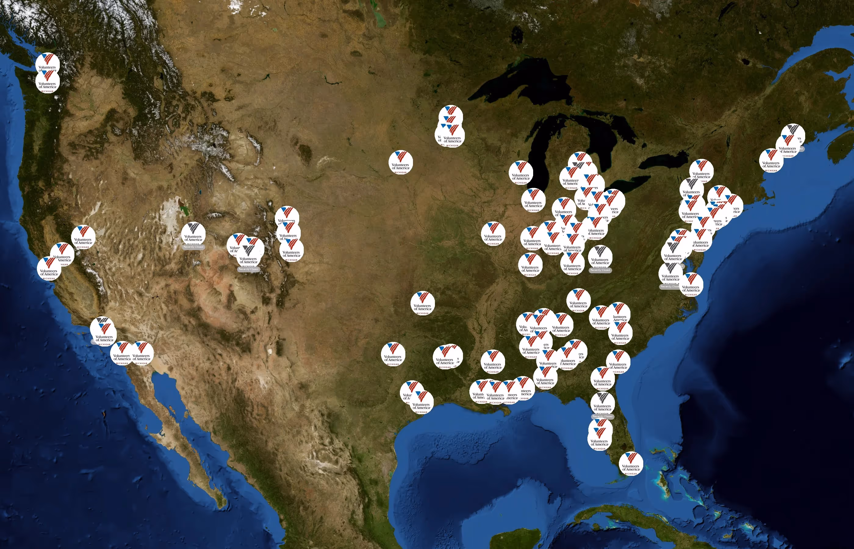 Volunteers of America state distribution