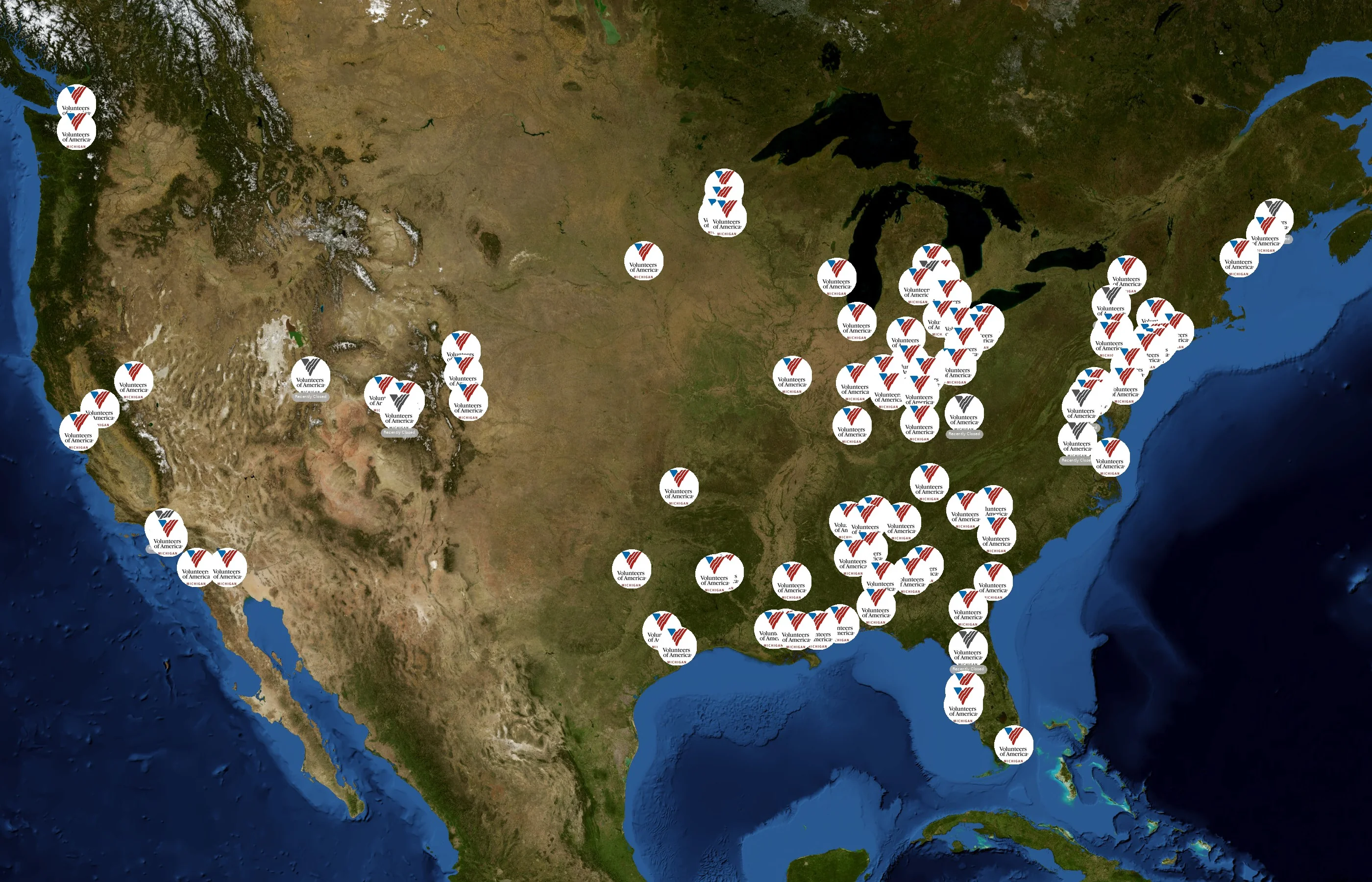 Volunteers of America state distribution