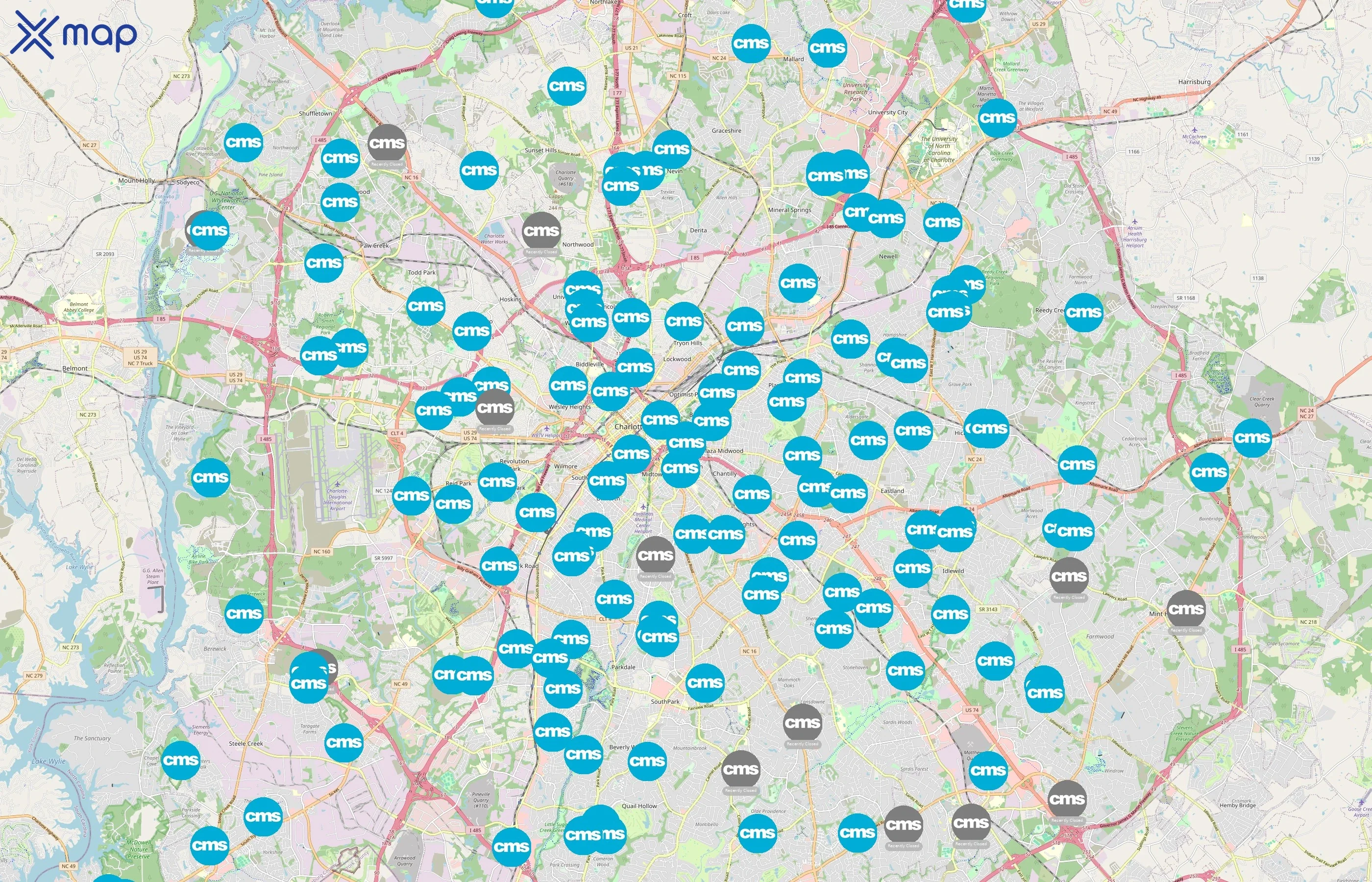 Charlotte-Mecklenburg Schools area coverage