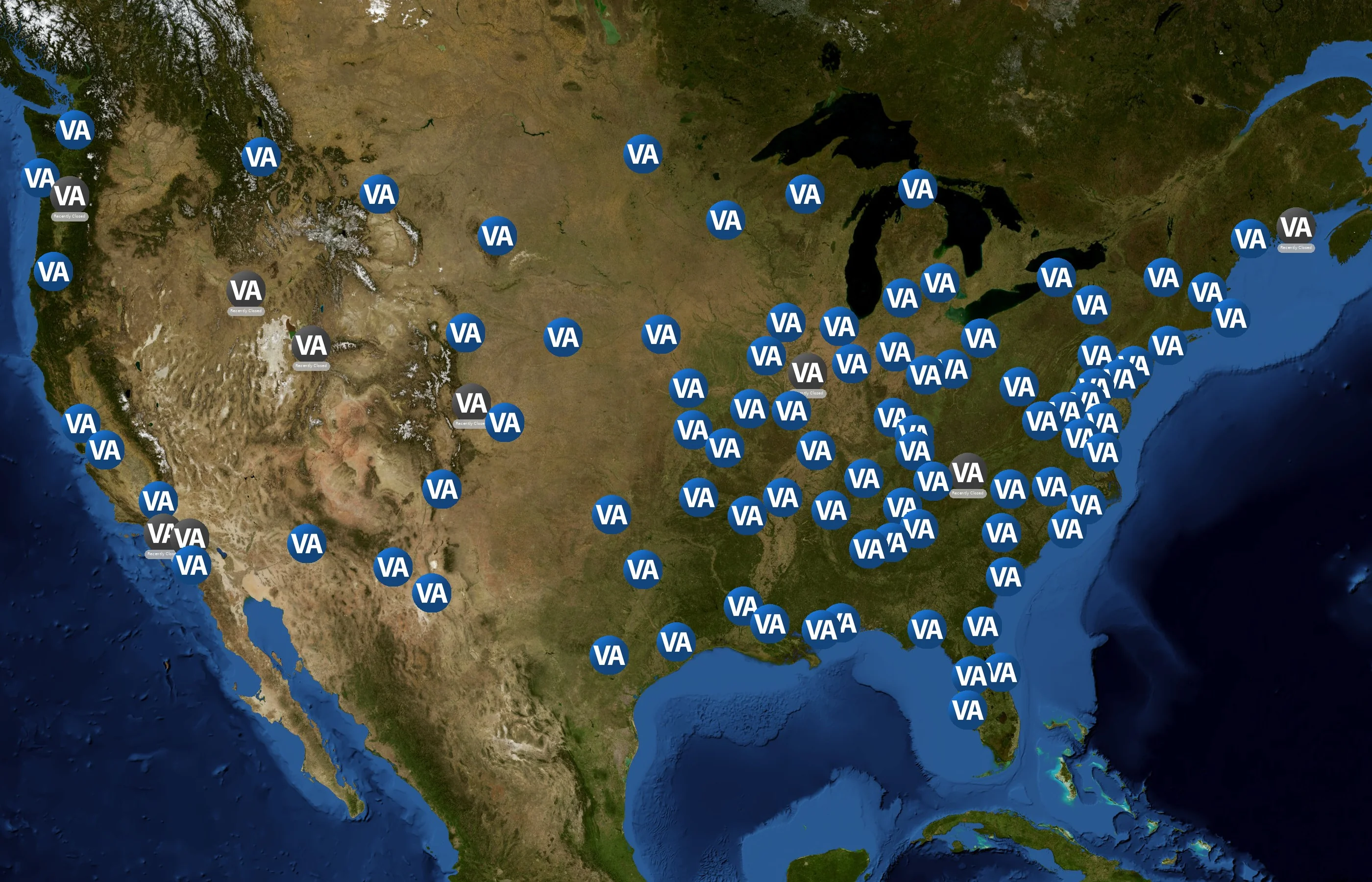 National Cemetery Administration state distribution