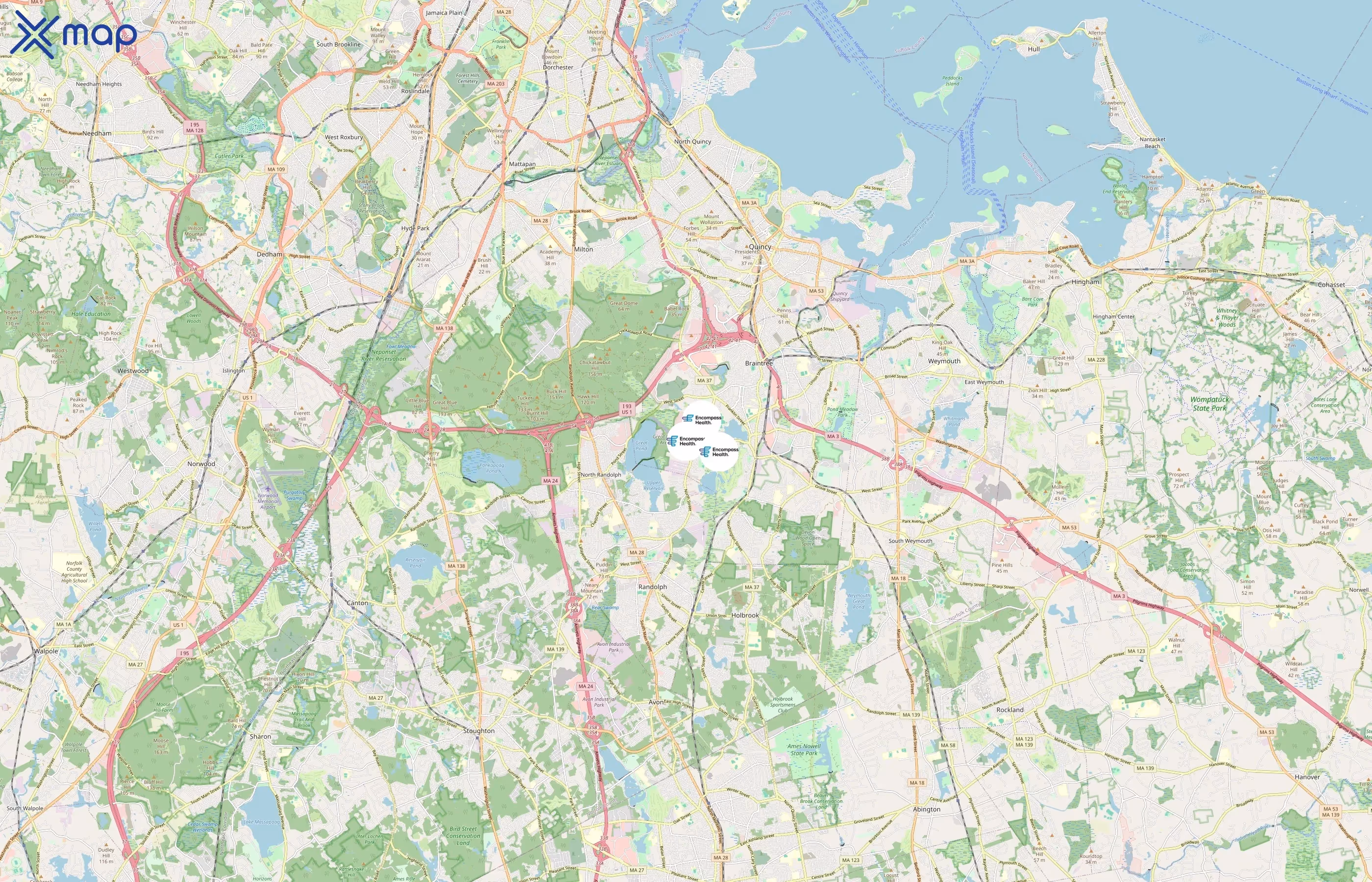Encompass Health area coverage