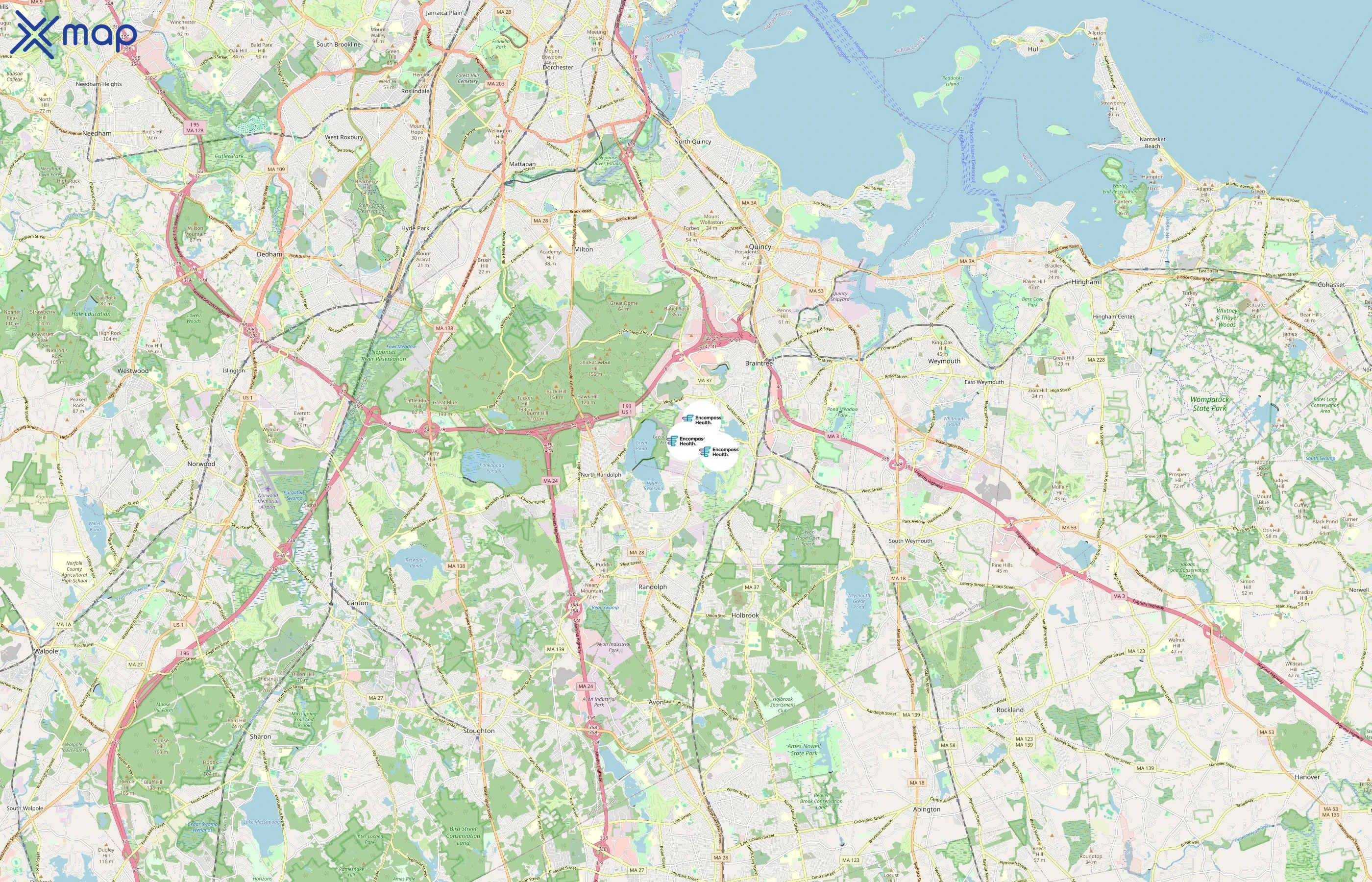 Encompass Health area coverage