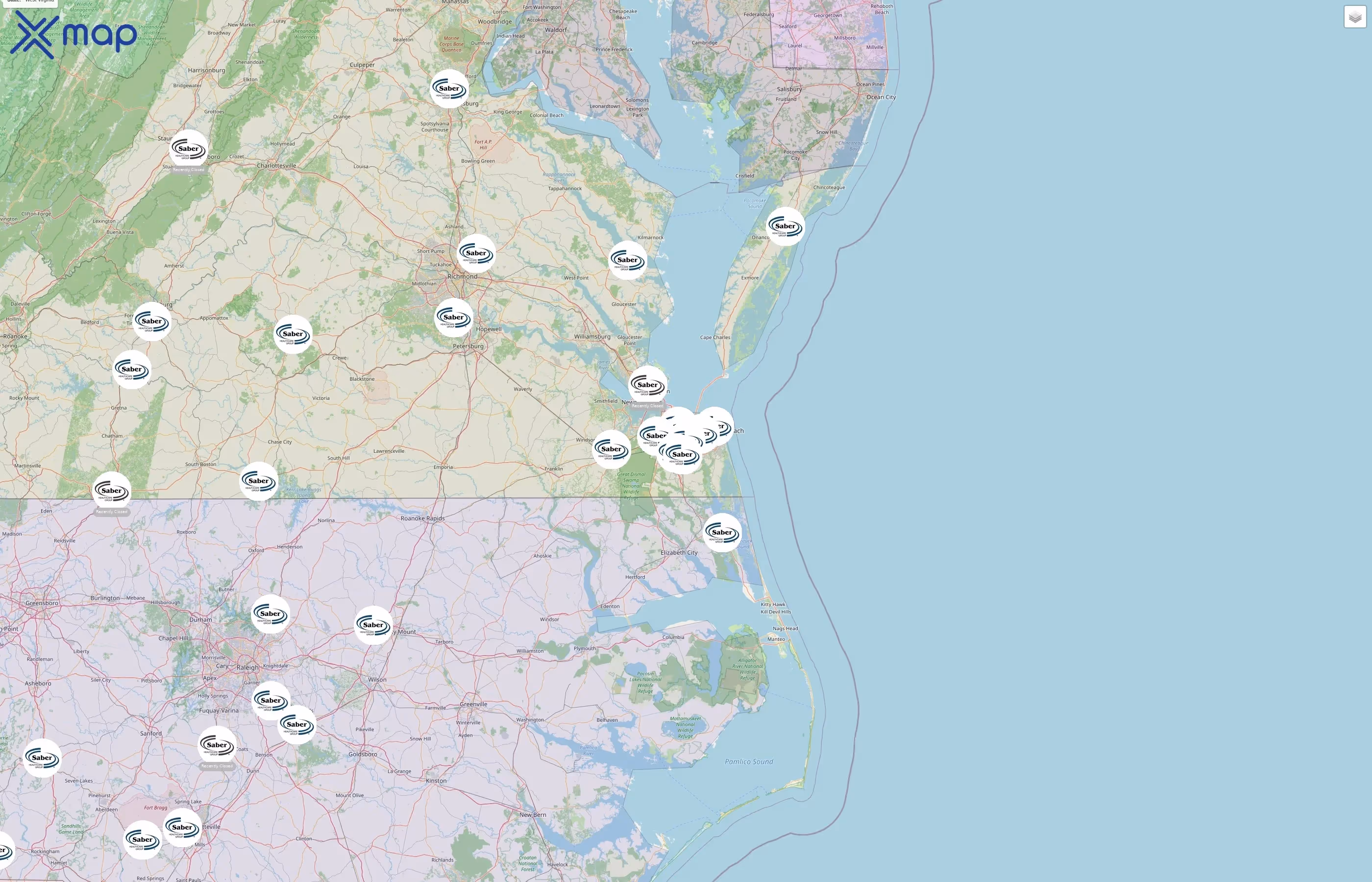 Saber Healthcare Group street hotspots