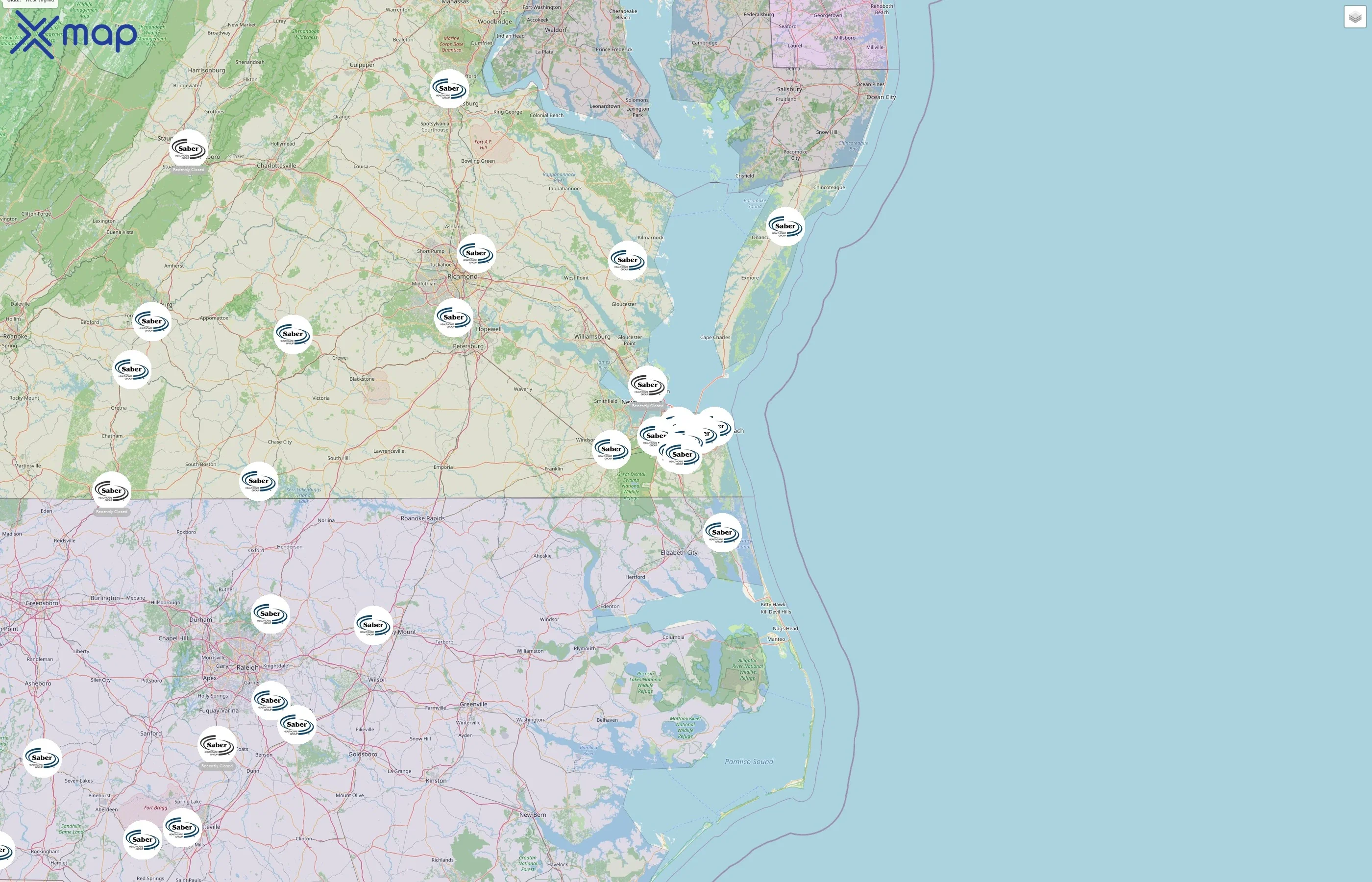 Saber Healthcare Group street hotspots