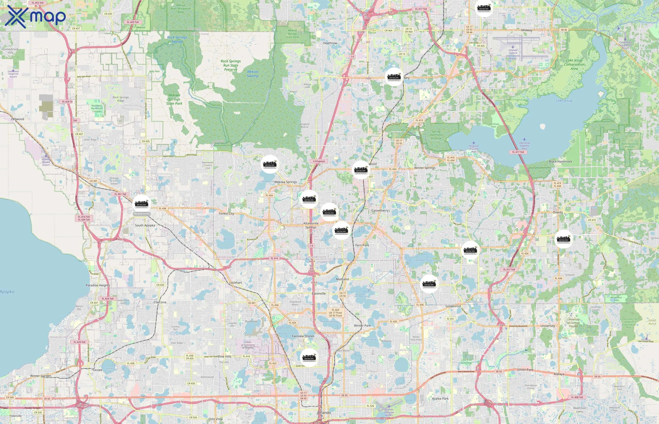 Kid City USA area coverage