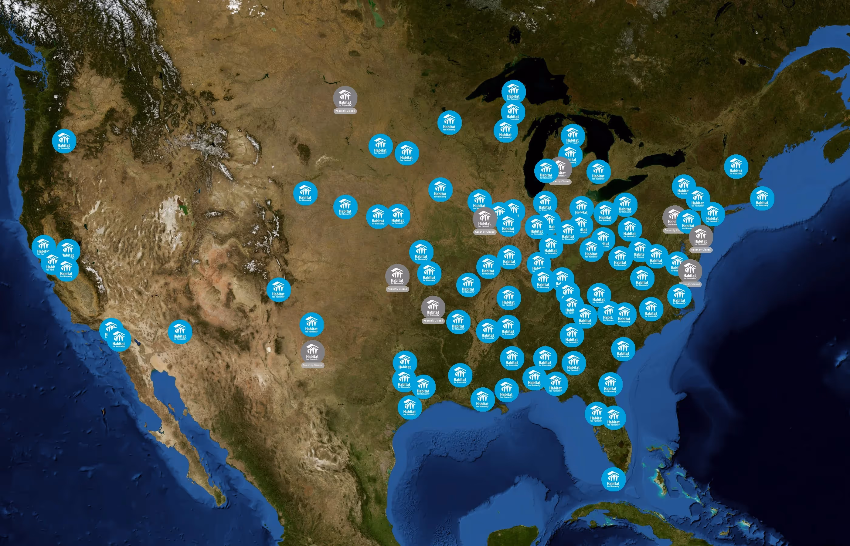 Habitat for Humanity state distribution