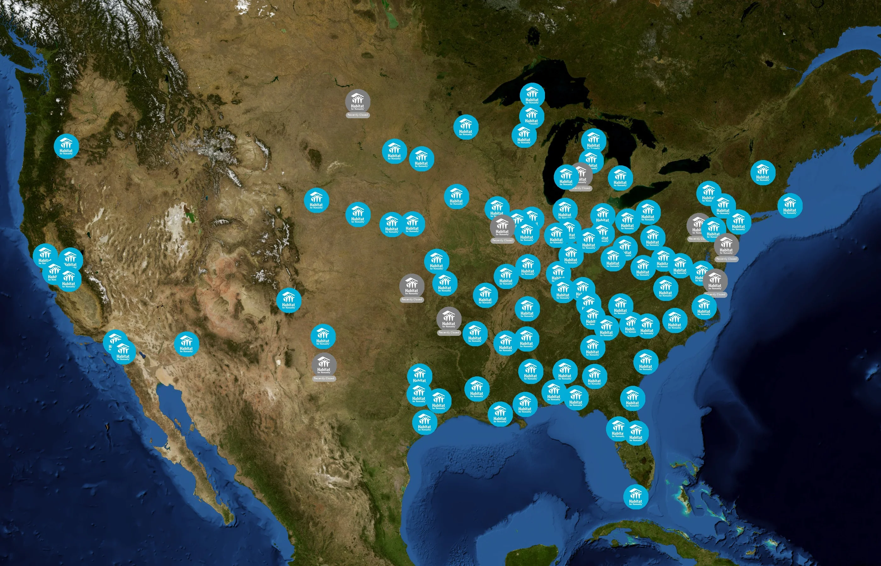 Habitat for Humanity state distribution