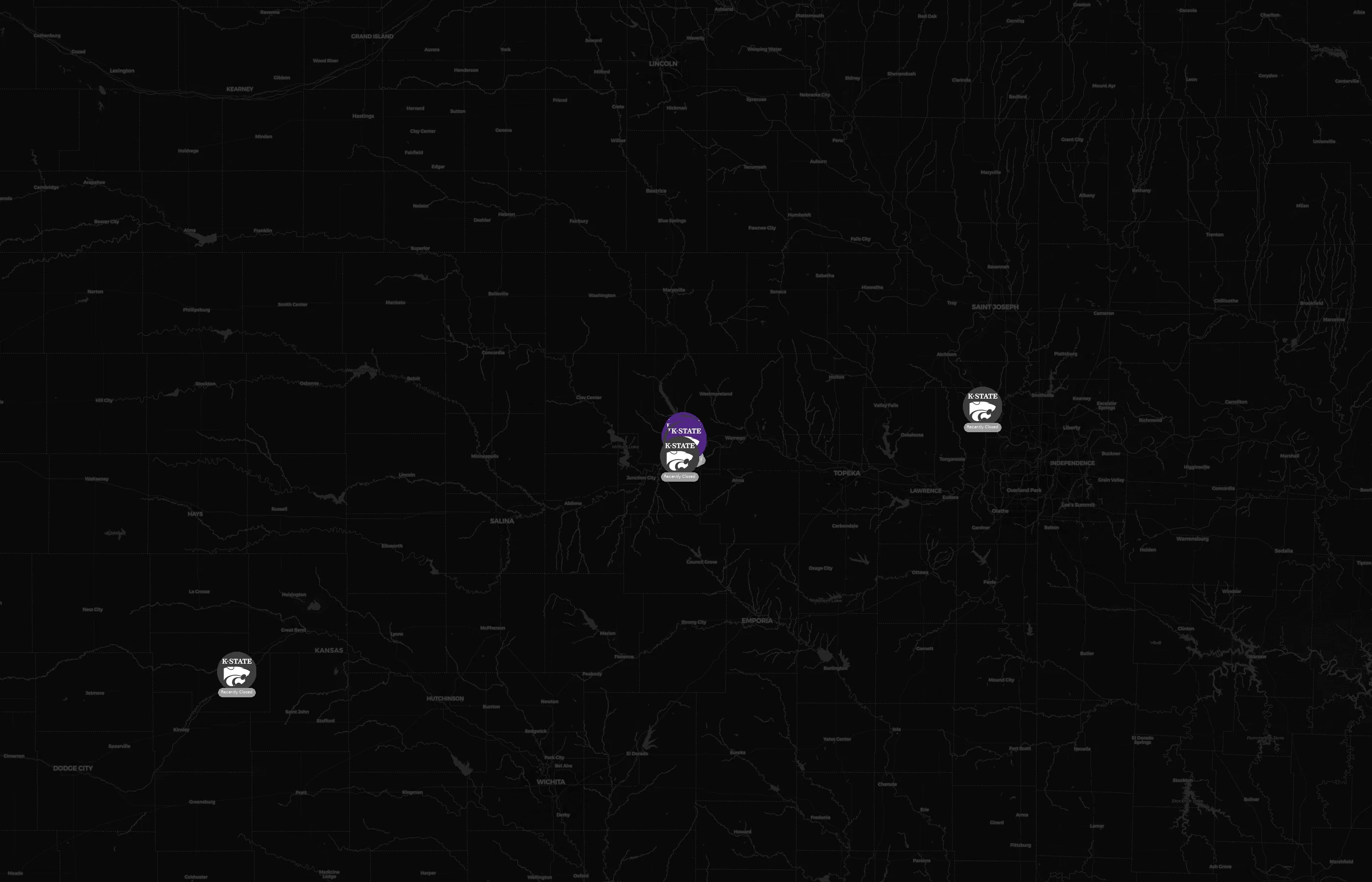 Kansas State University city distribution