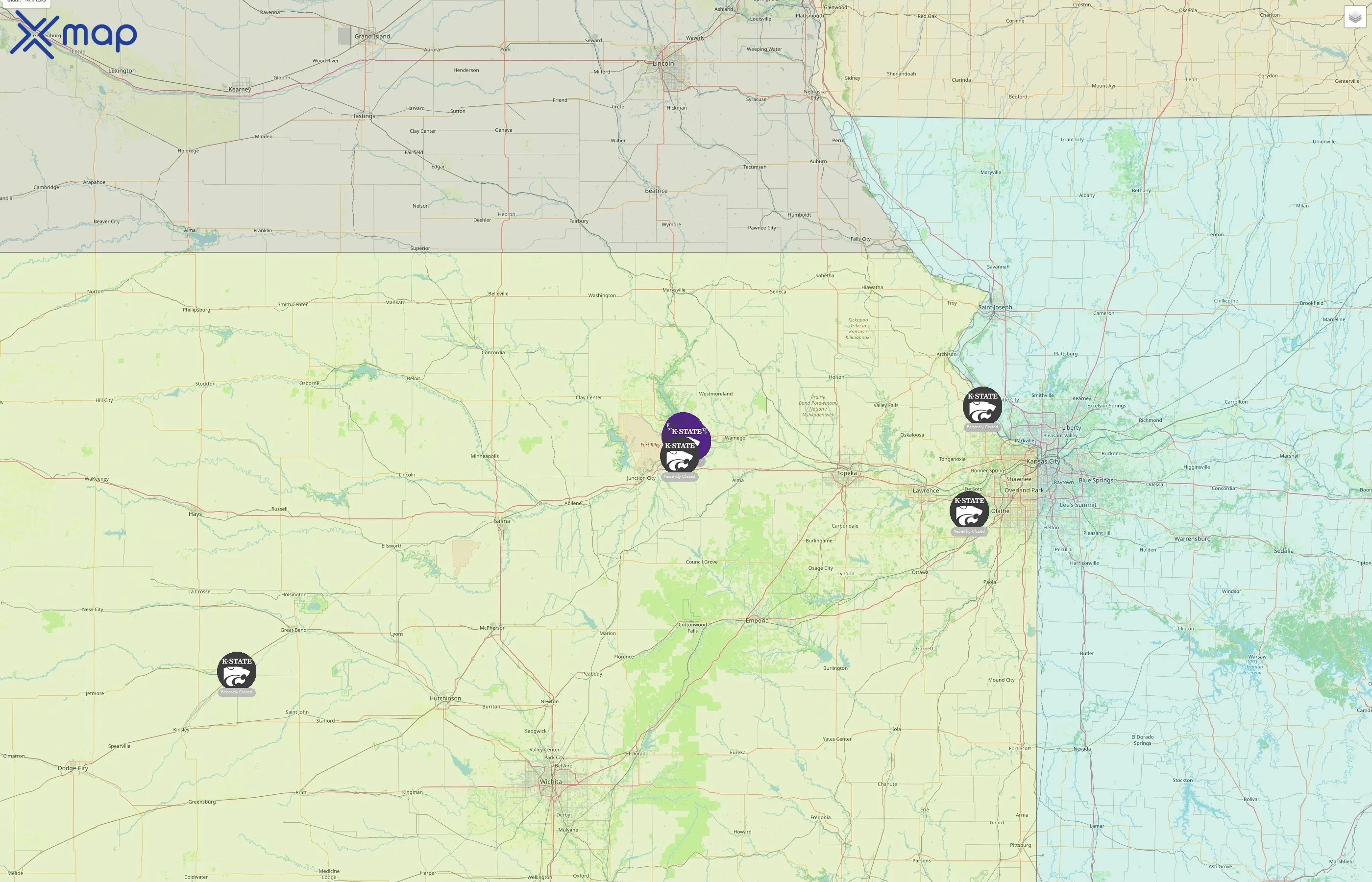 Kansas State University street hotspots