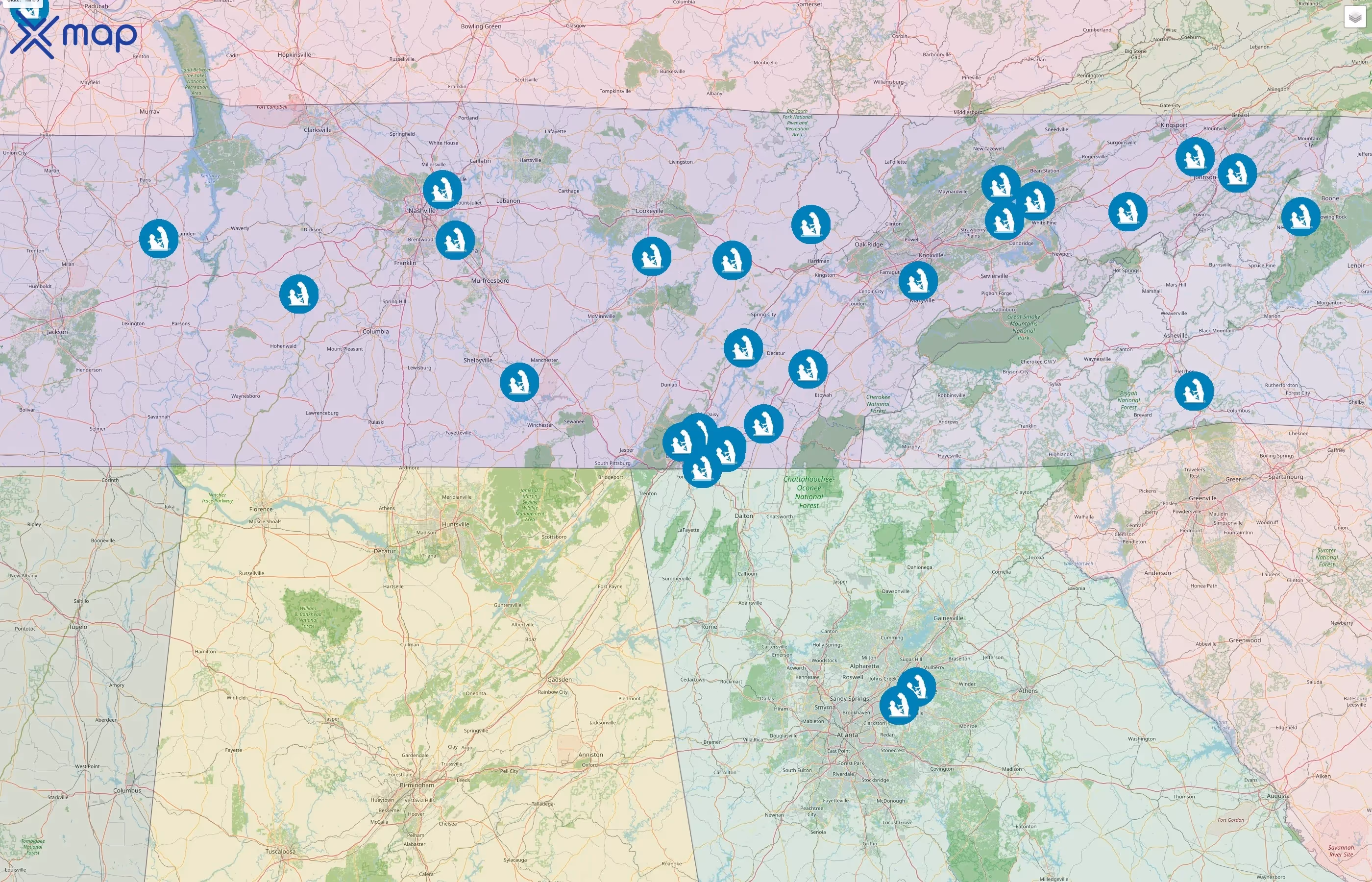Life Care Centers of America street hotspots