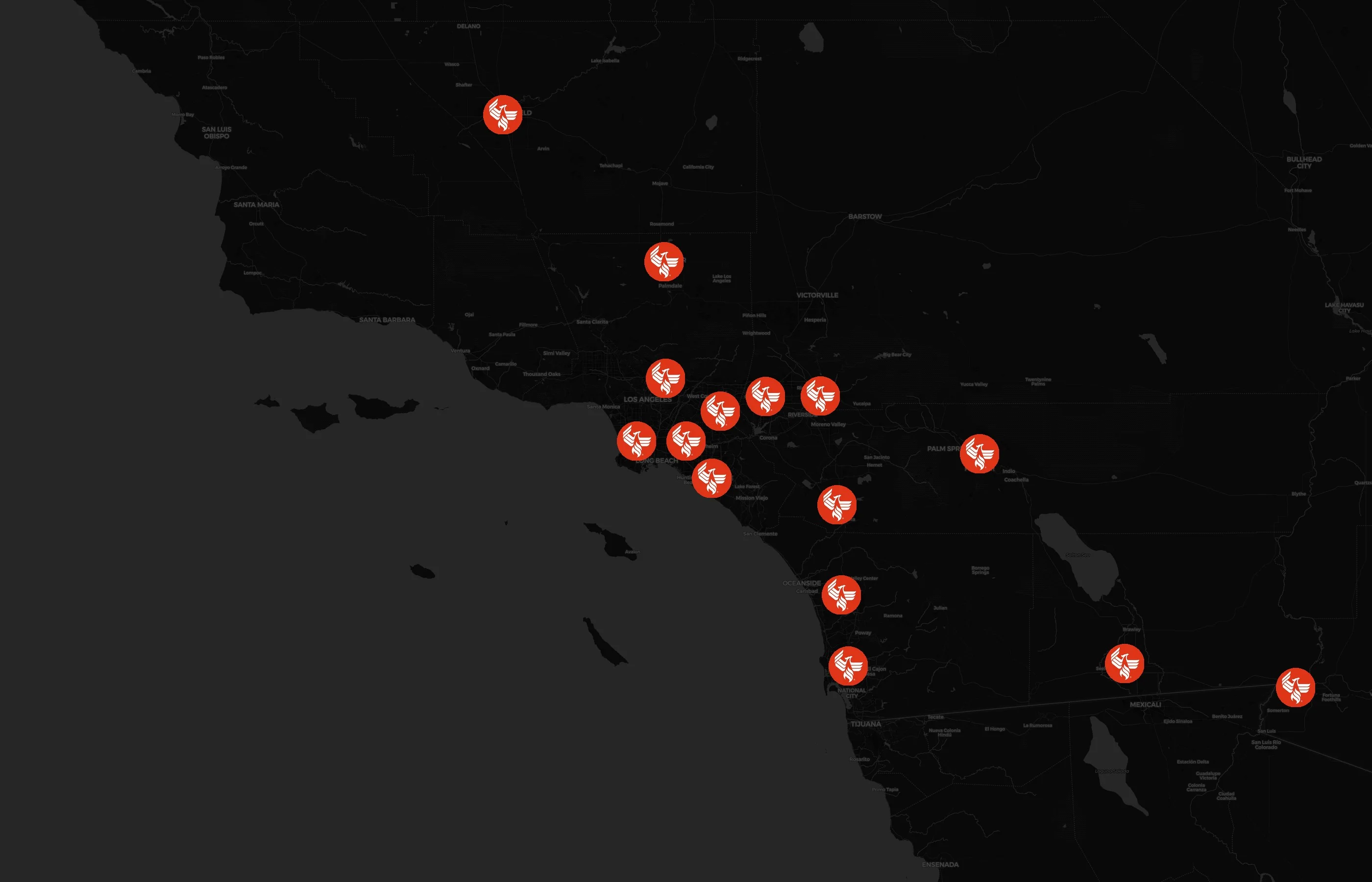 University of Phoenix city distribution