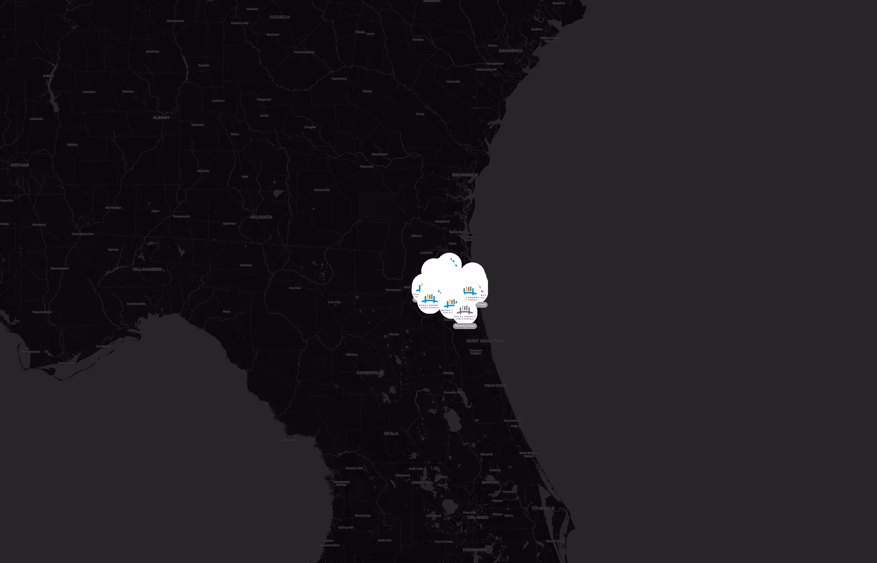 Duval County Public Schools city distribution