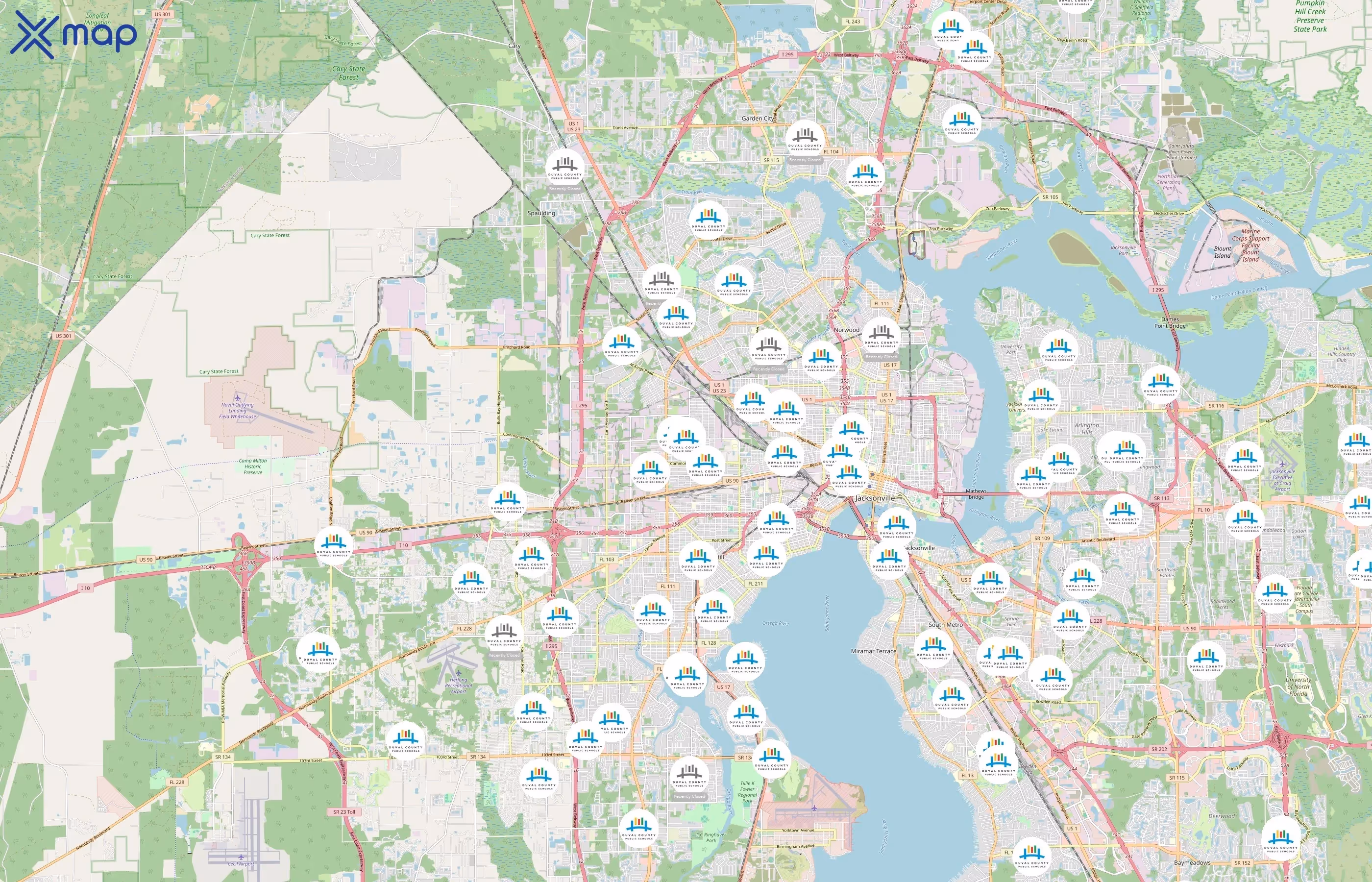 Duval County Public Schools area coverage