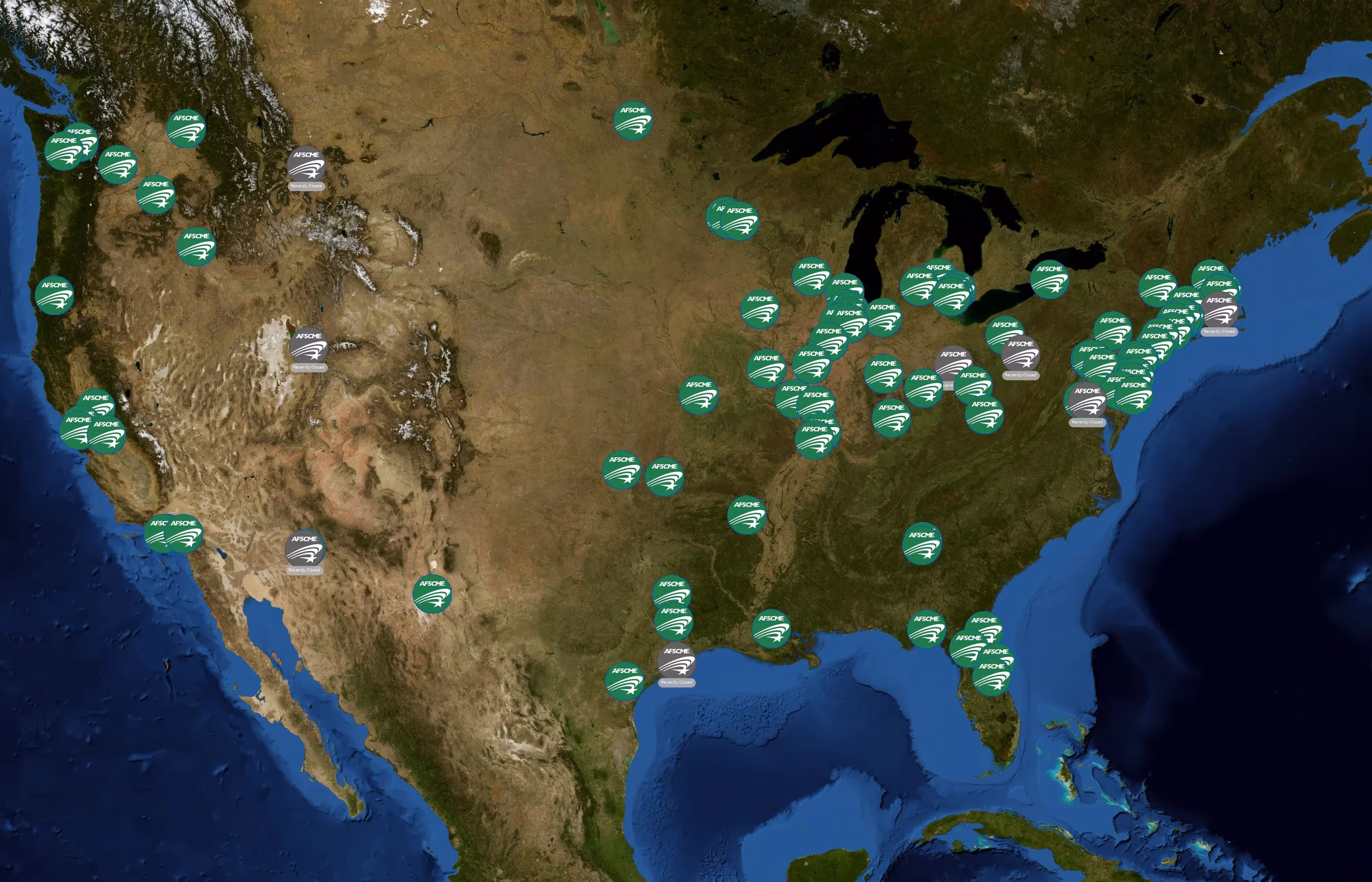 American Federation of State, County and Municipal Employees state distribution
