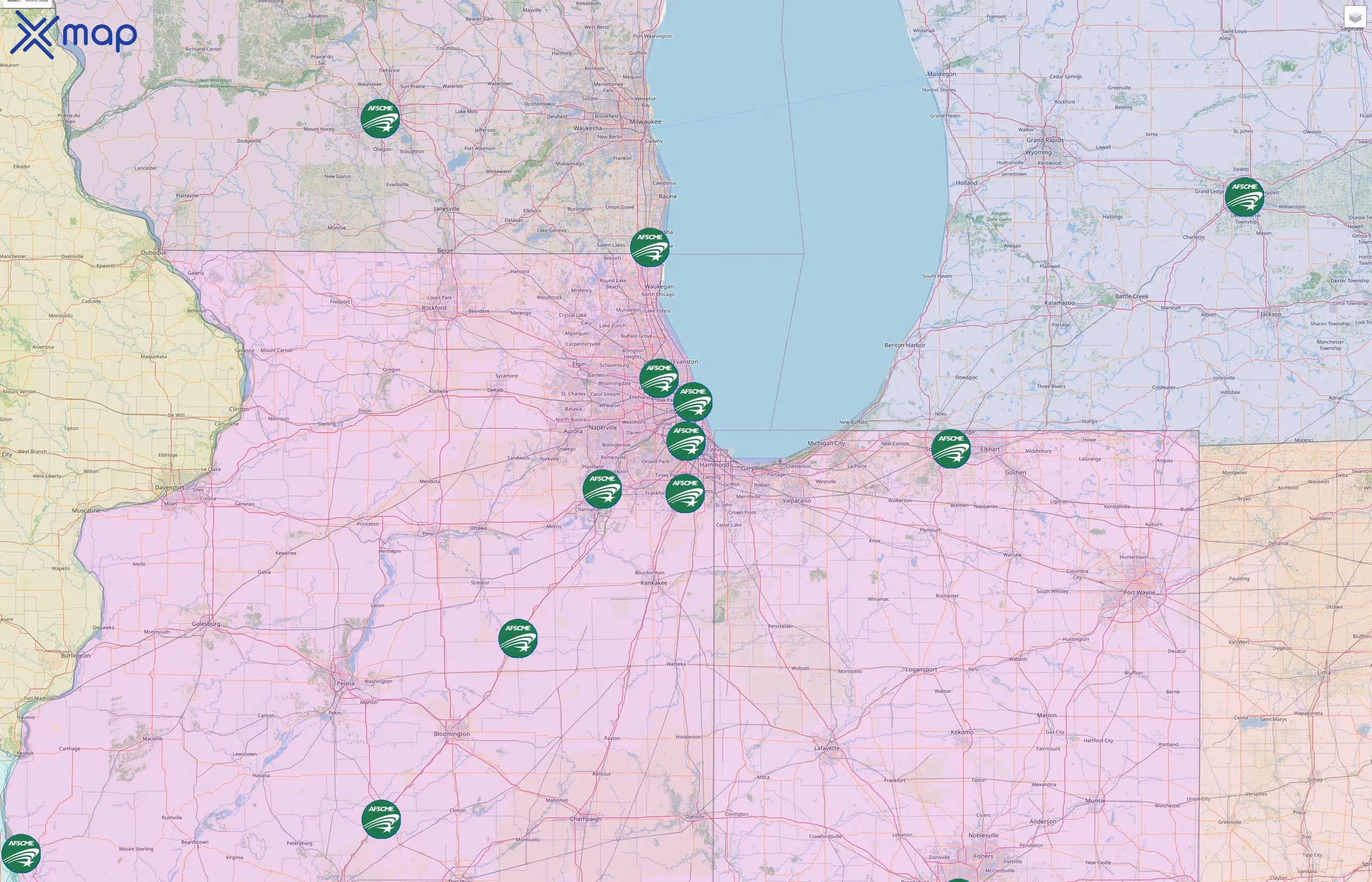 American Federation of State, County and Municipal Employees street hotspots