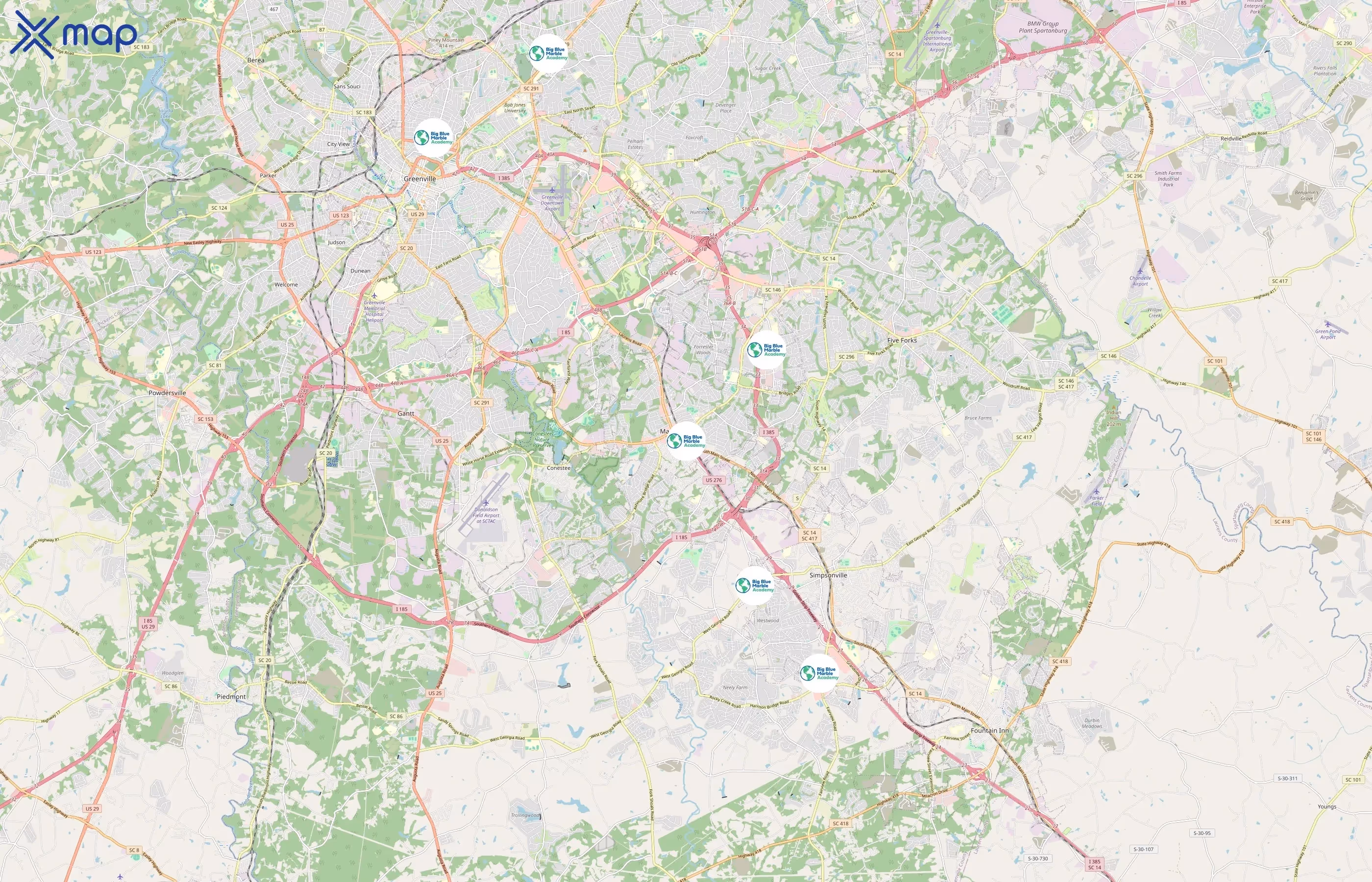 Big Blue Marble Academy area coverage