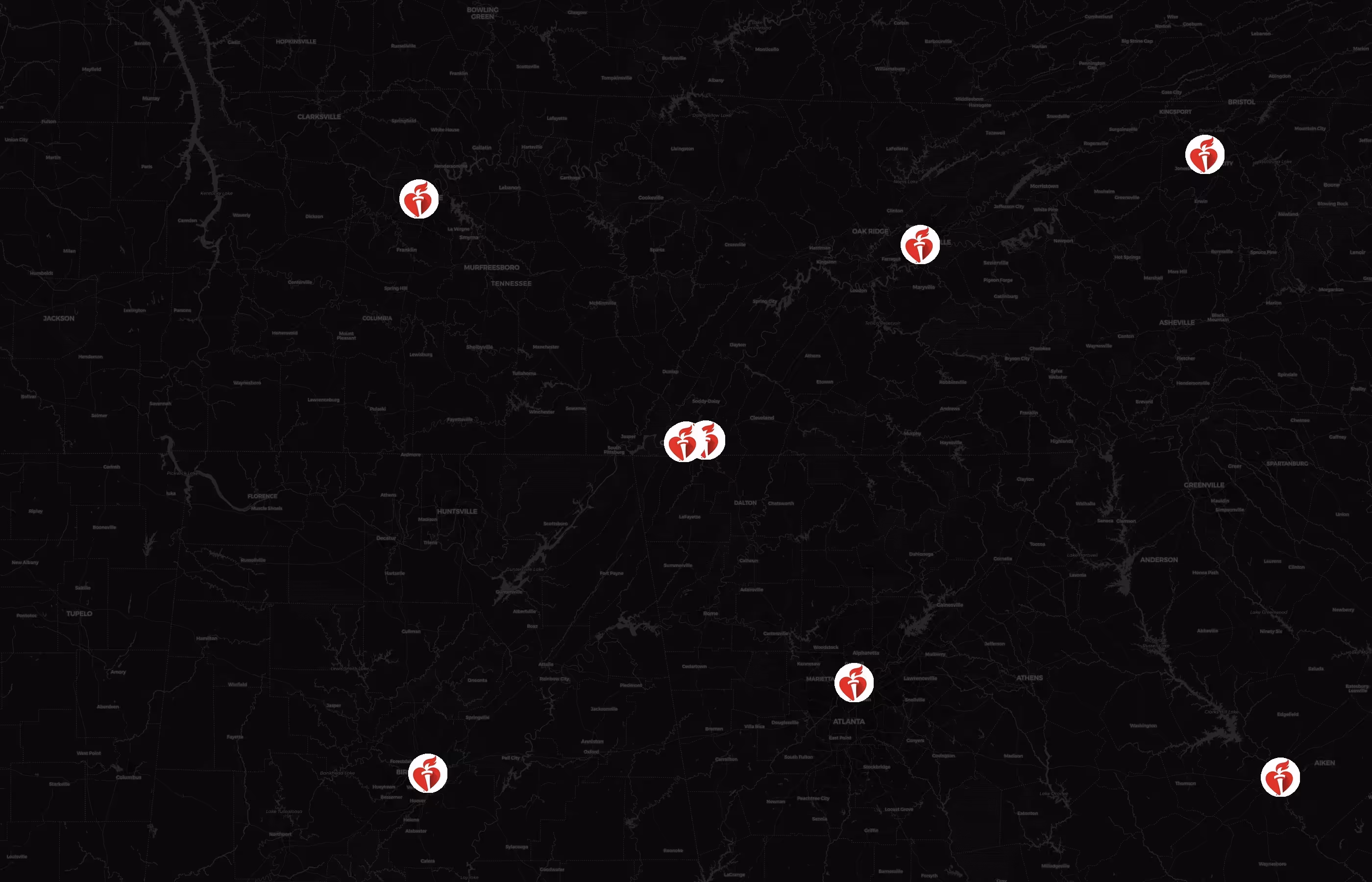 American Heart Association city distribution