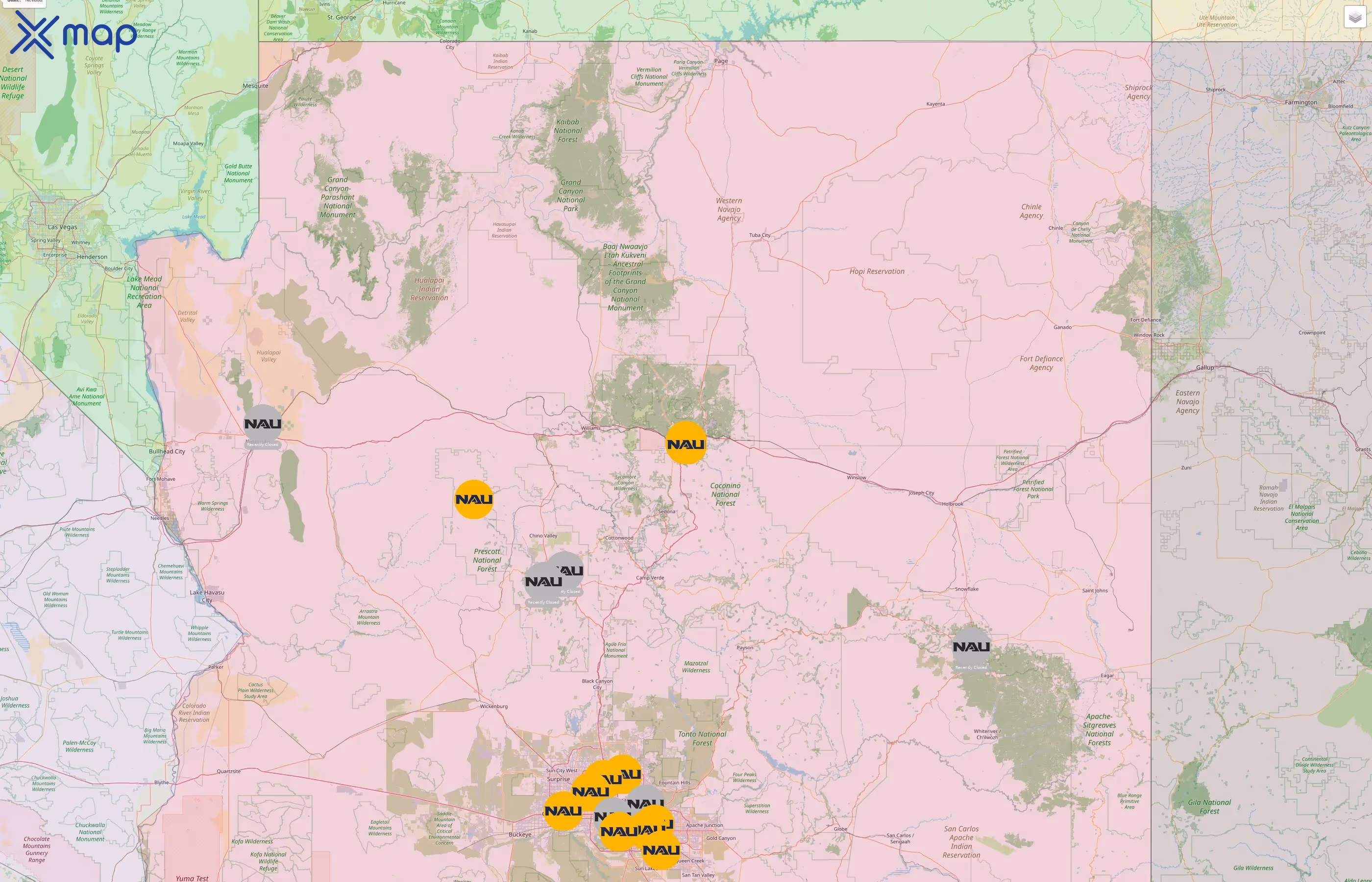 Northern Arizona University street hotspots