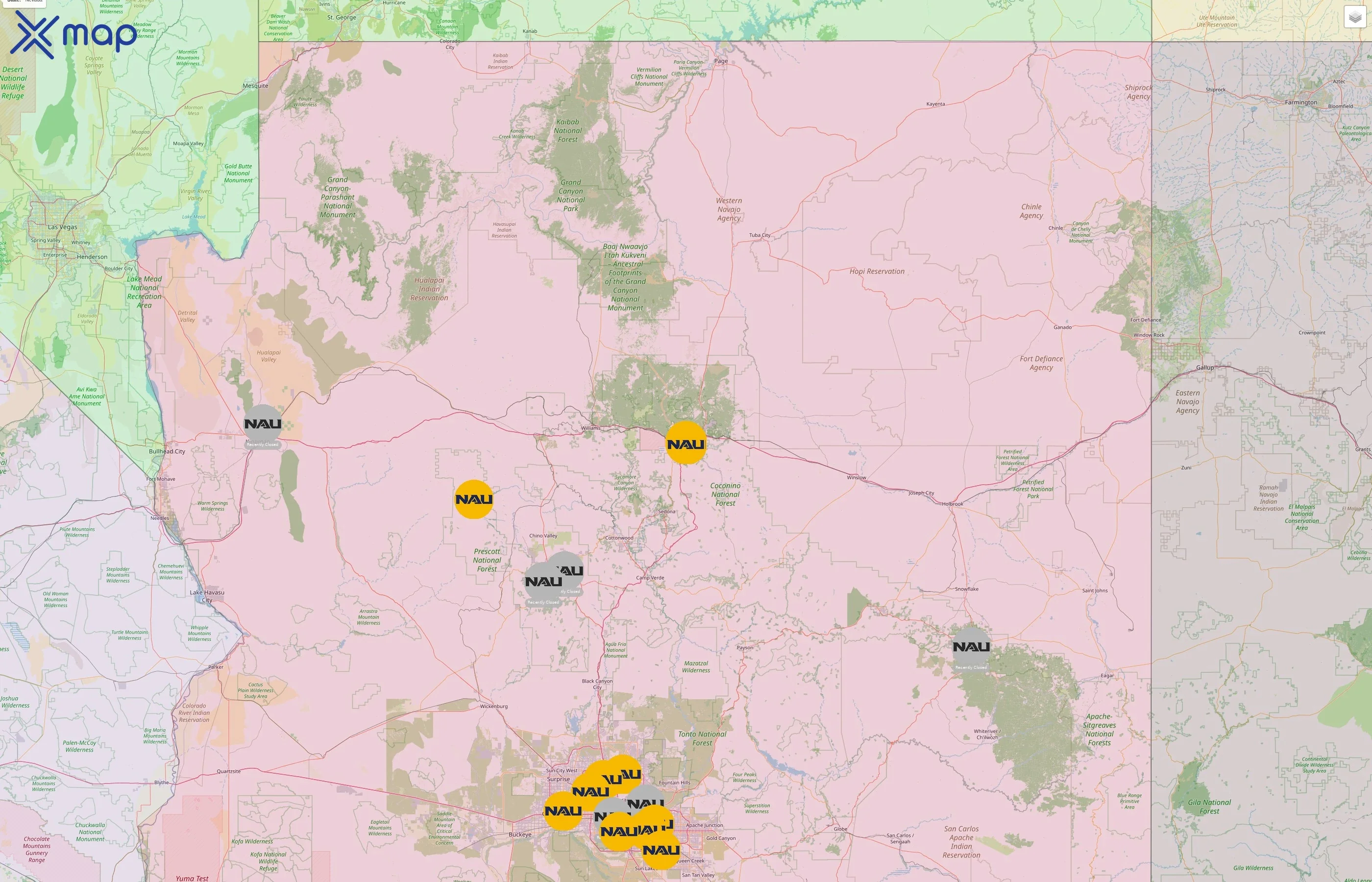 Northern Arizona University street hotspots