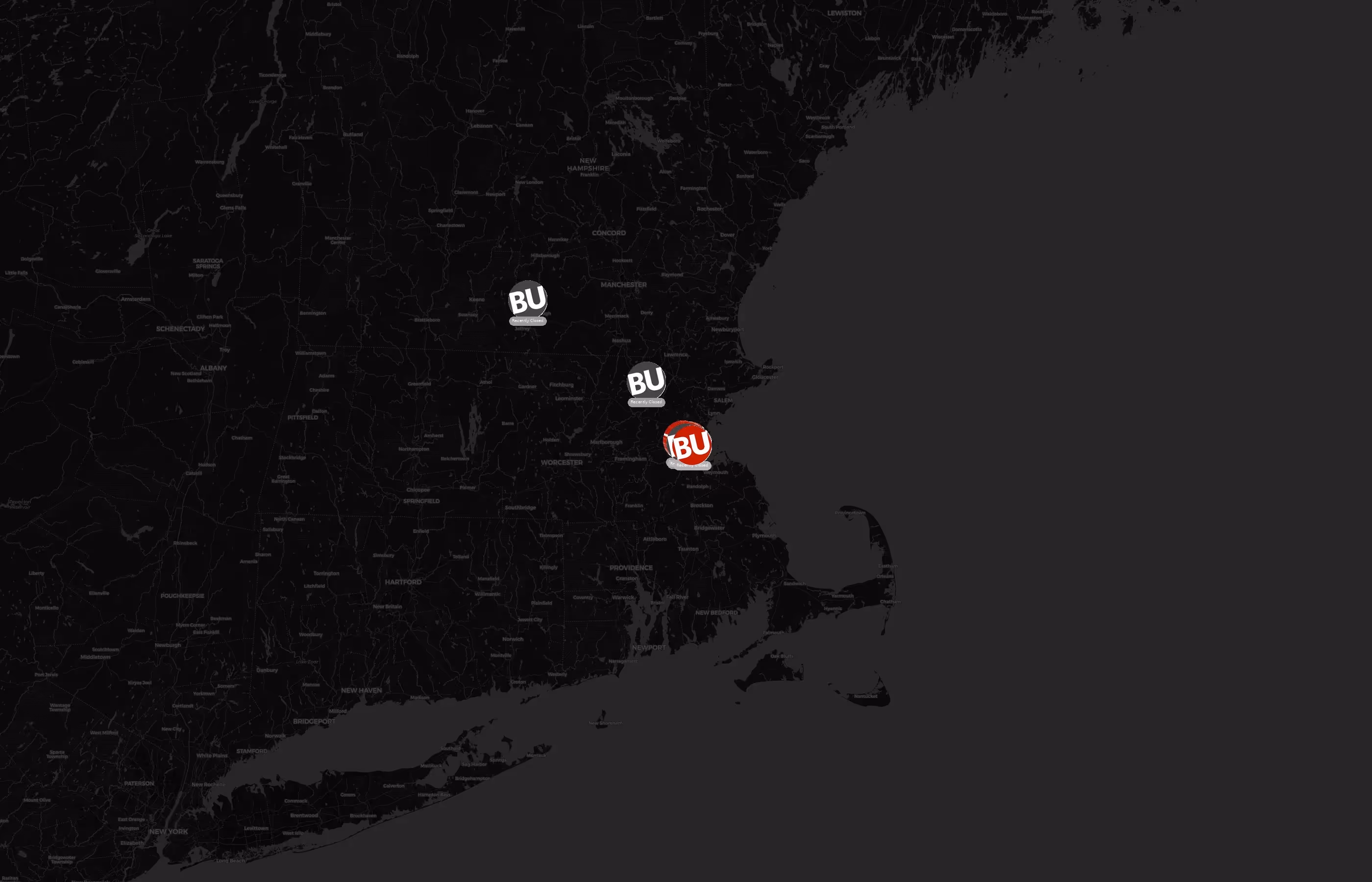 Boston University city distribution