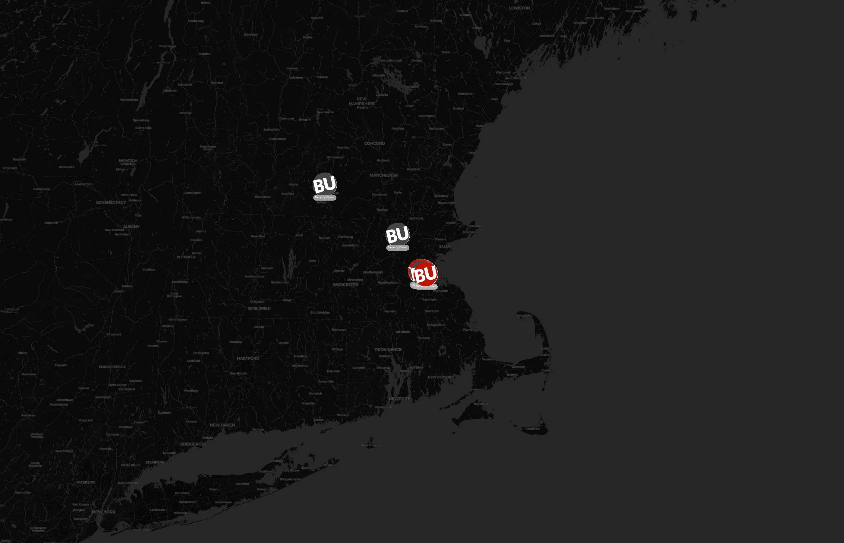 Boston University city distribution