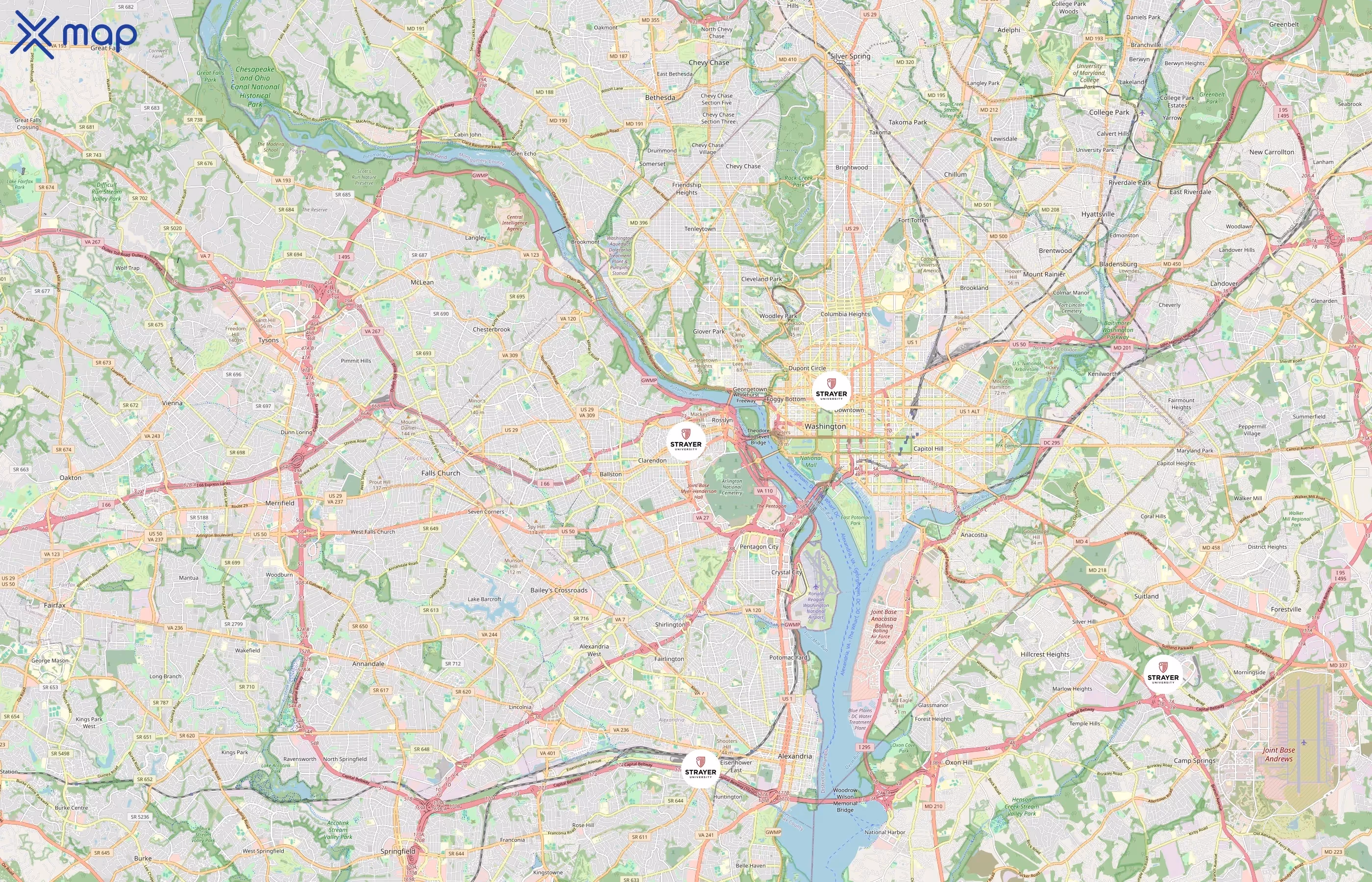 Strayer University area coverage