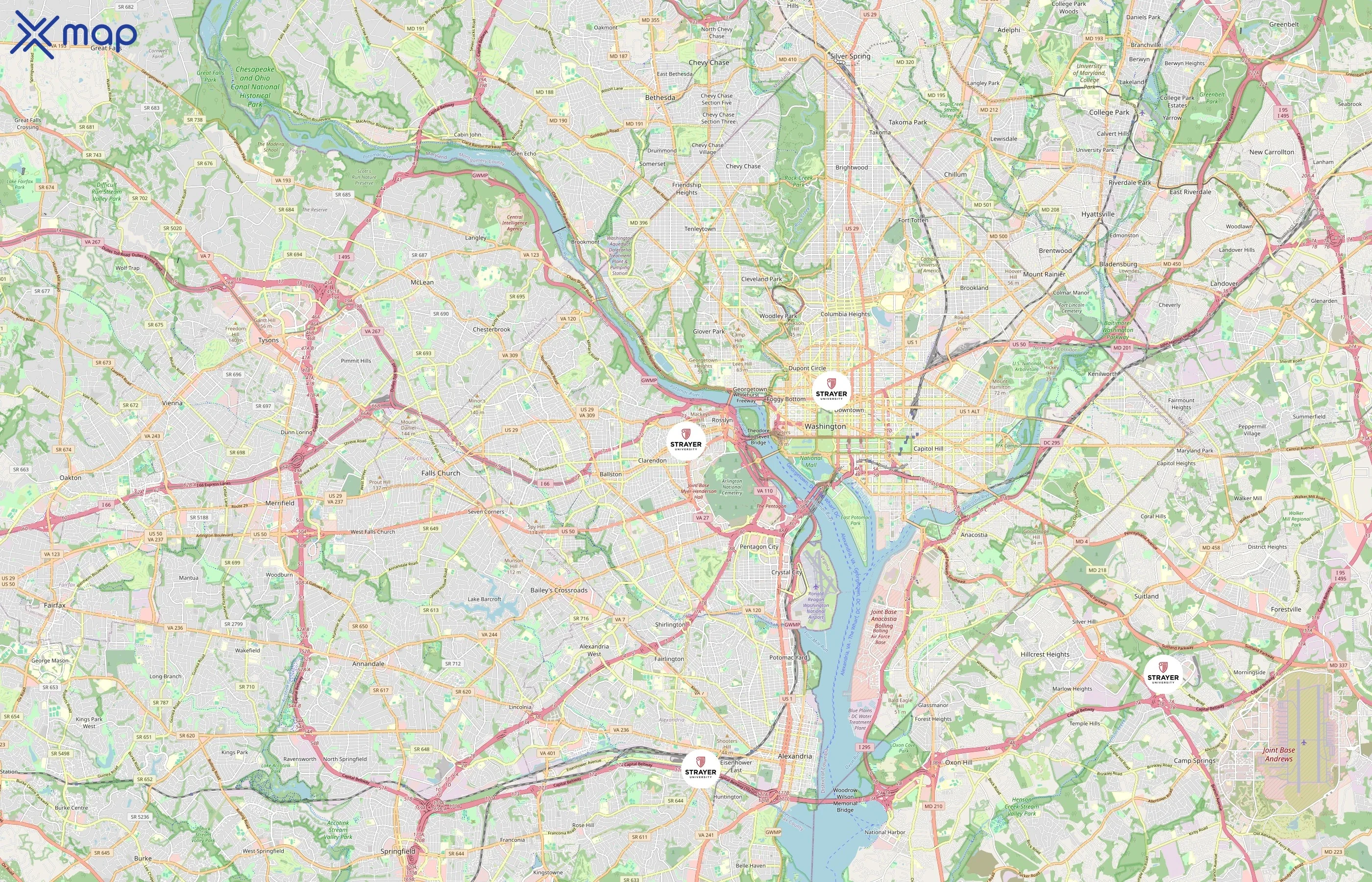 Strayer University area coverage