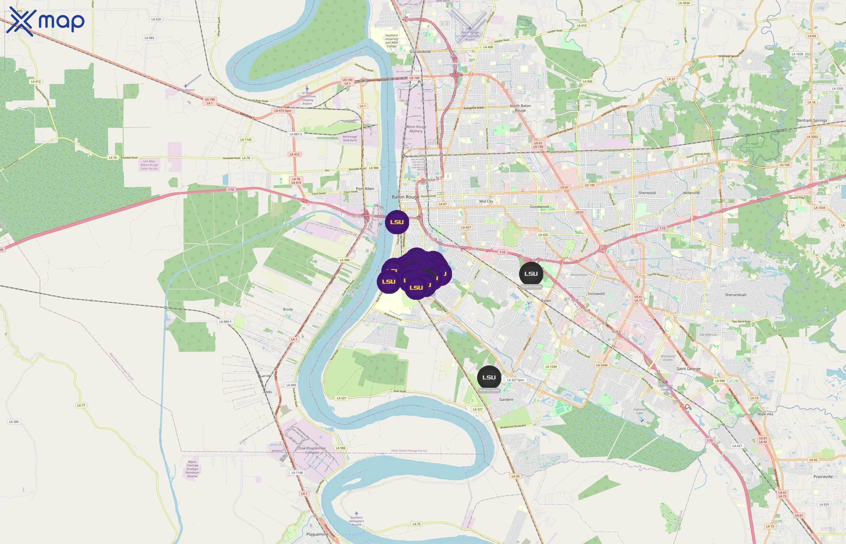 Louisiana State University area coverage
