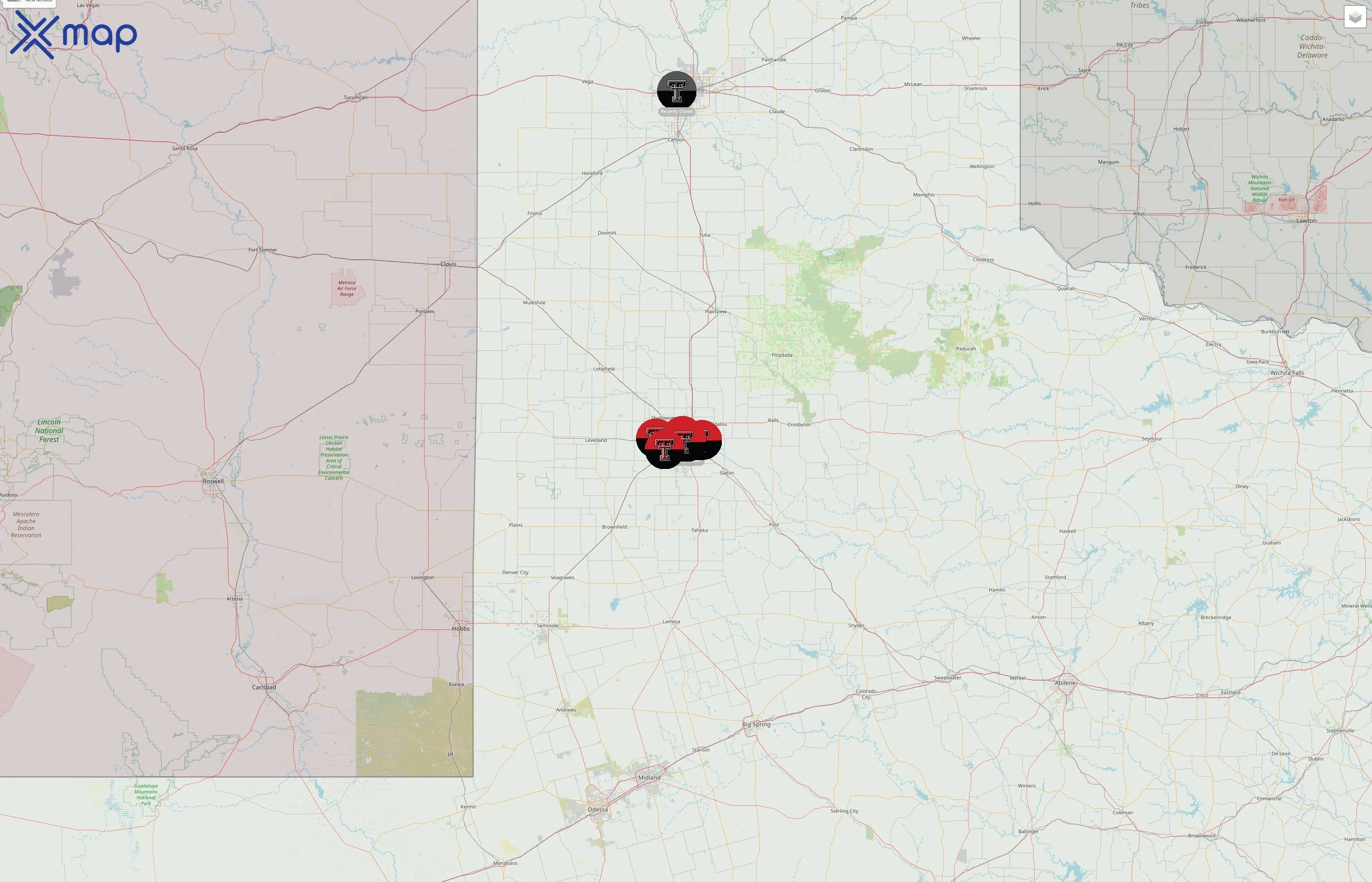 Texas Tech University street hotspots