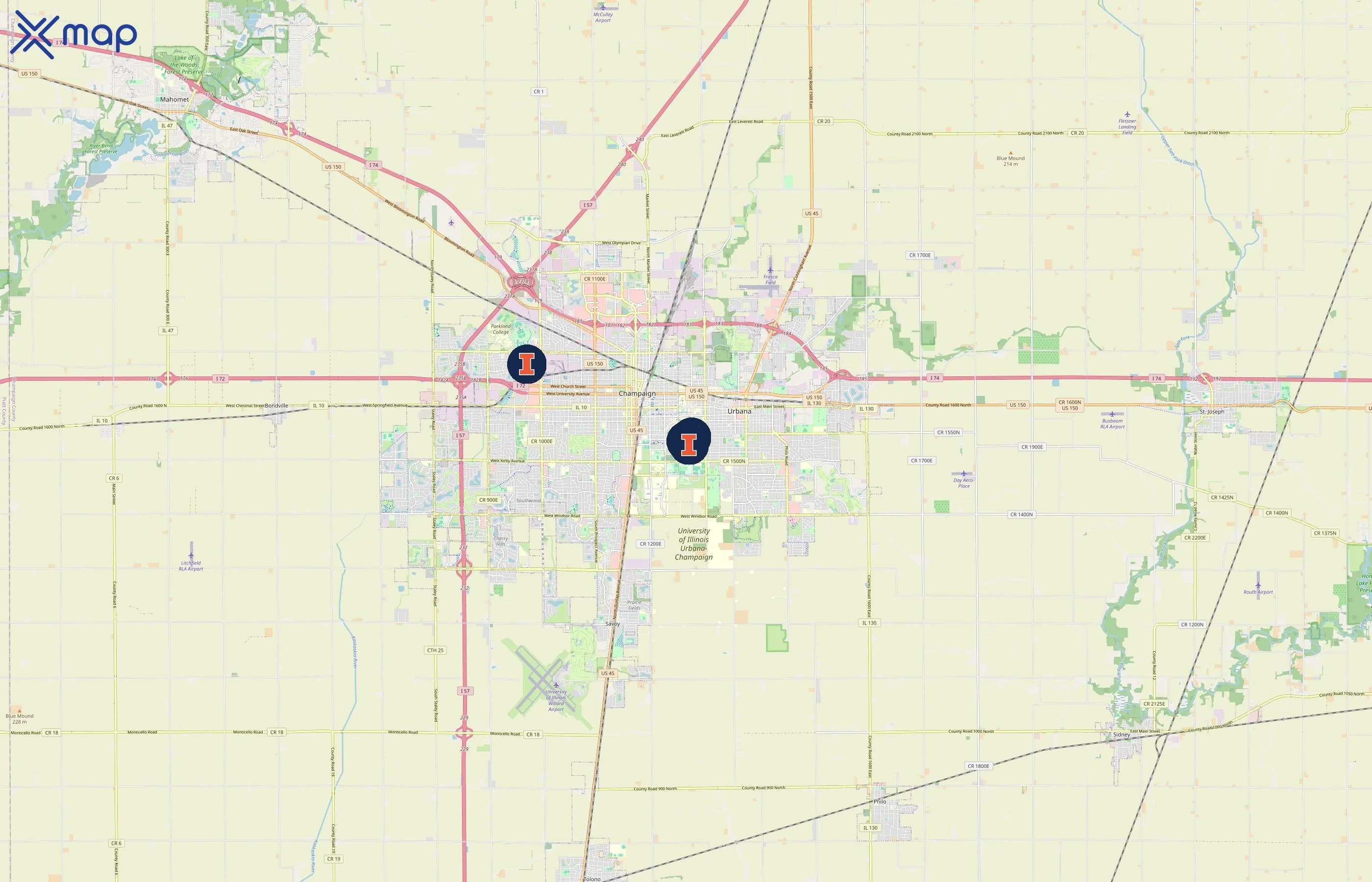 University of Illinois Extension area coverage