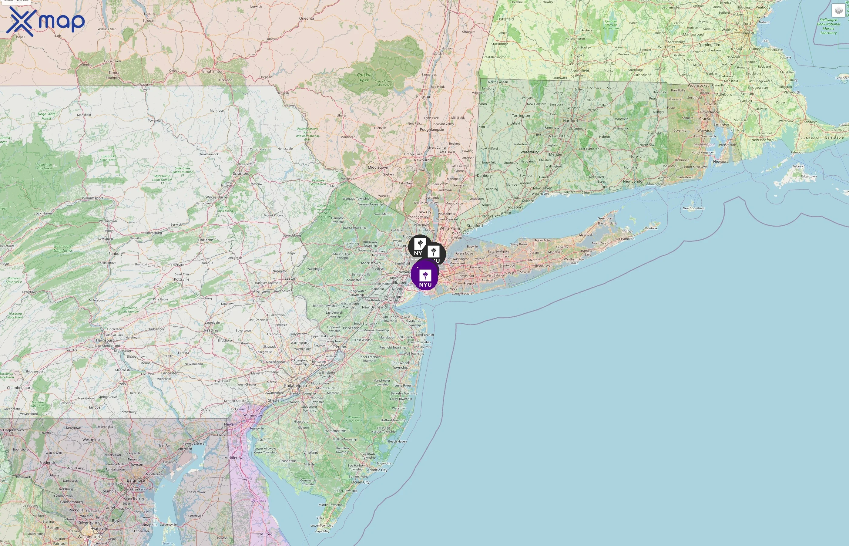 New York University street hotspots