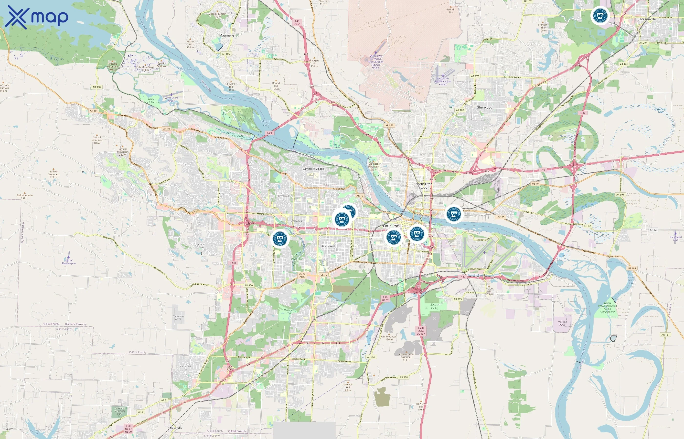 Arkansas Department of Human Services area coverage
