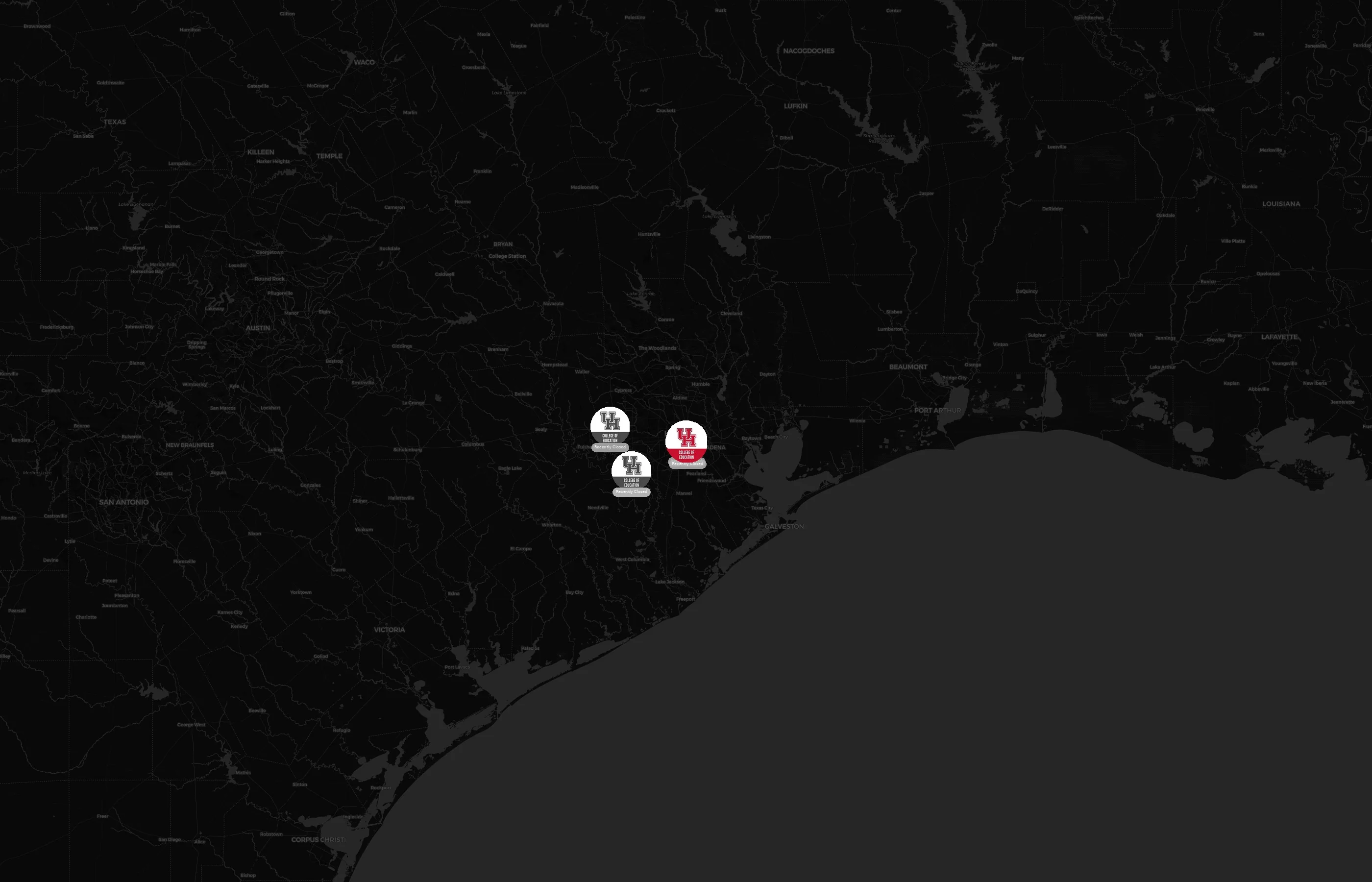 University of Houston city distribution