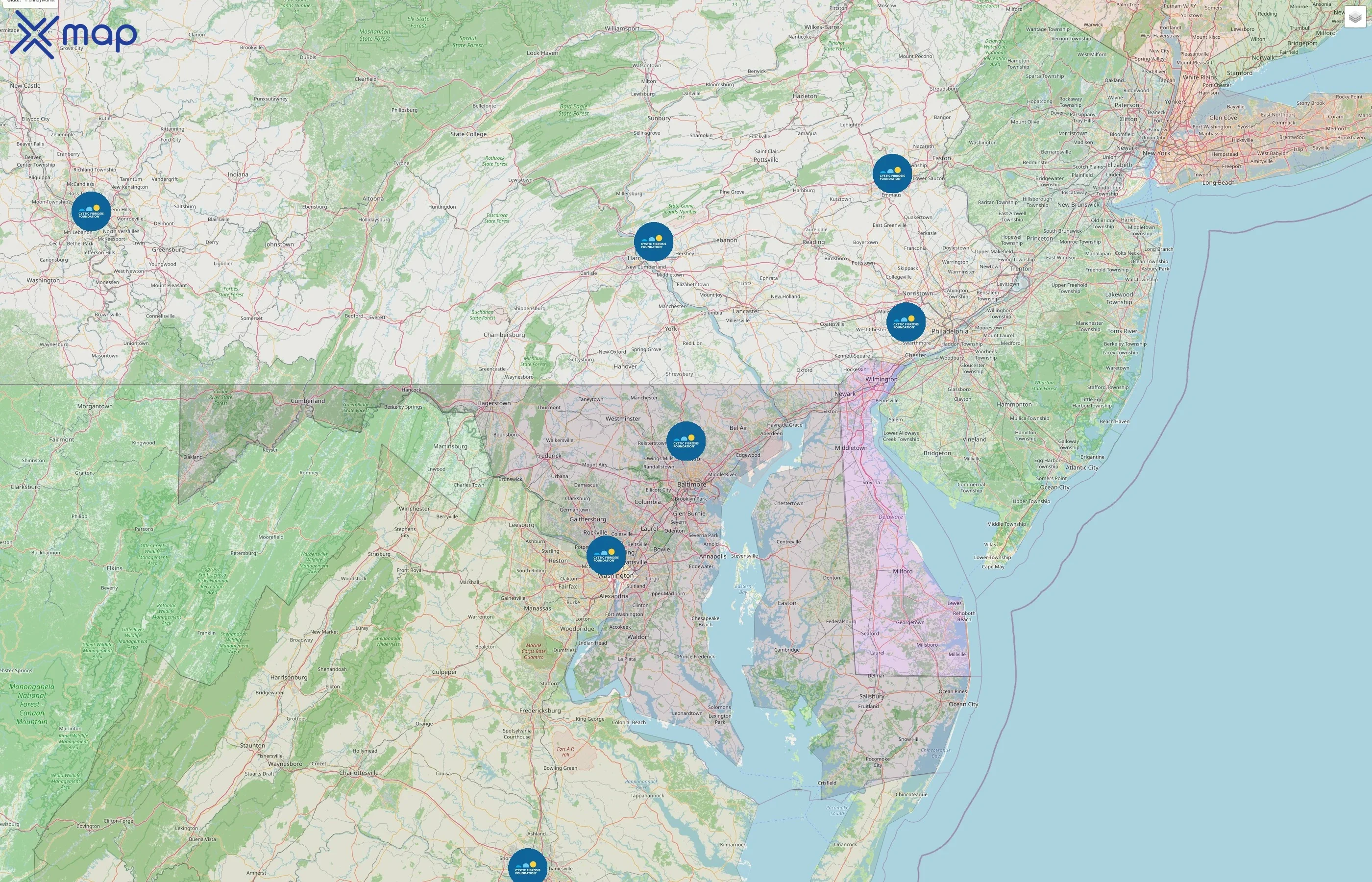 Cystic Fibrosis Foundation street hotspots