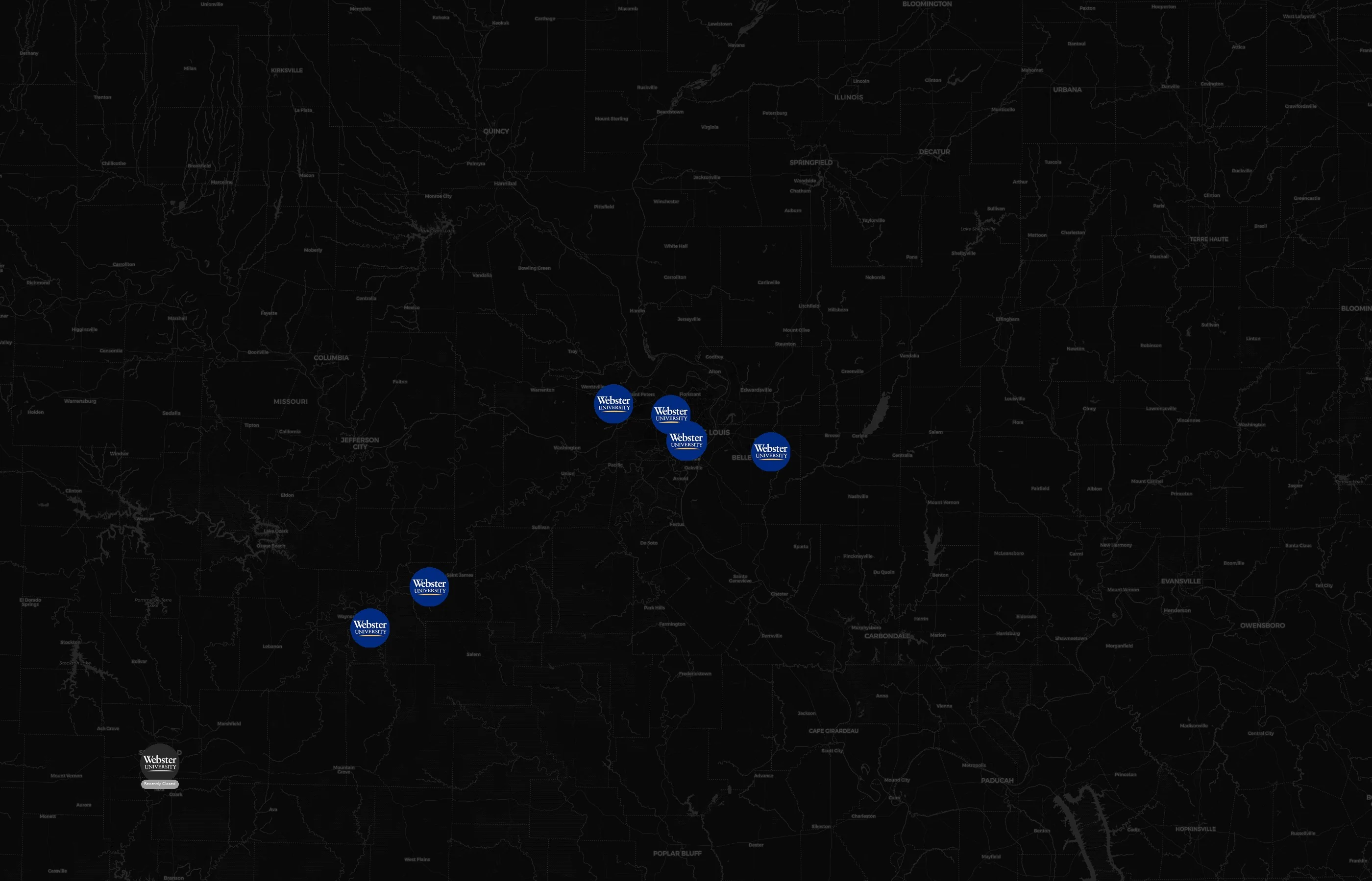 Webster University city distribution